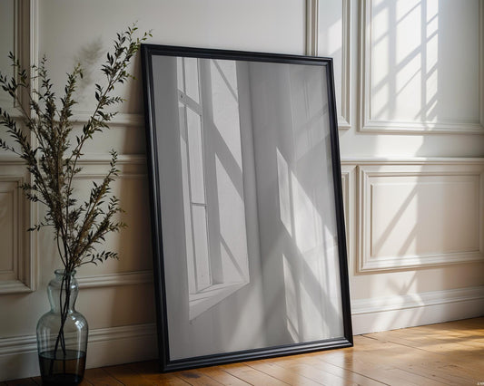 Minimal Wall Art Minimalist Window Light Print | Black and White Photography, Modern Home Decor wall art print, minimalist black and white poster, modern Scandinavian wall decor, Monohaus