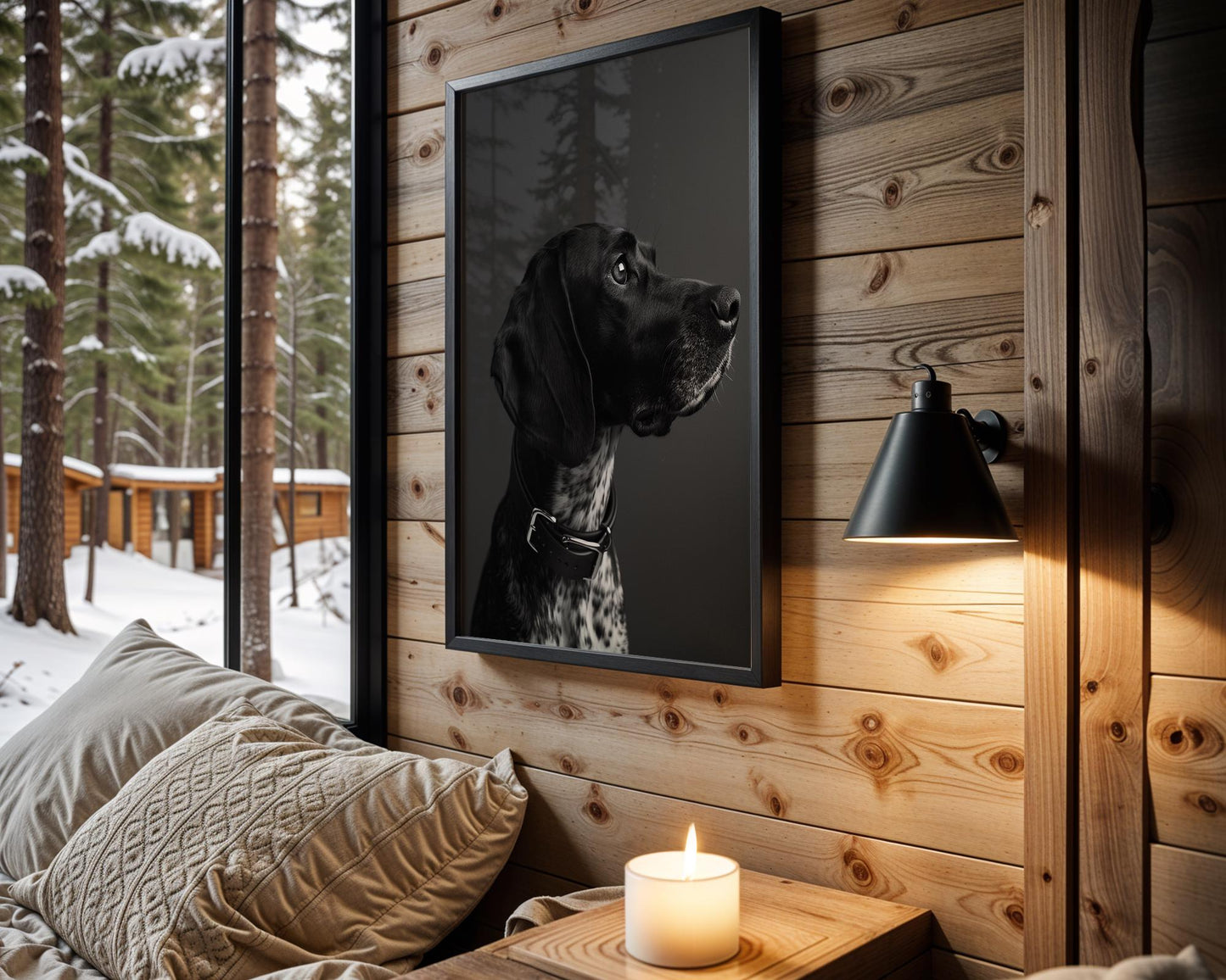 Dog Photography German Shorthaired Pointer | Intense Black White Pet Art Print wall art print, minimalist black and white poster, modern Scandinavian wall decor, Monohaus