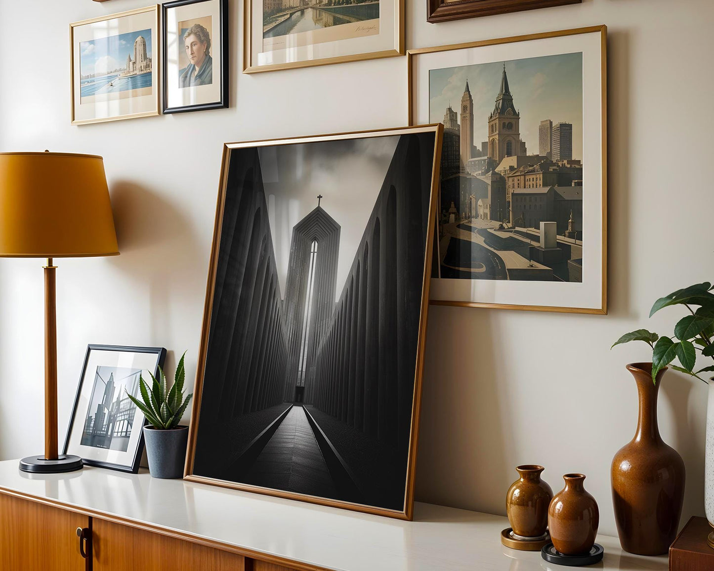 World Landmark | Modern Church Architecture Print | Minimalist Black and White Photography