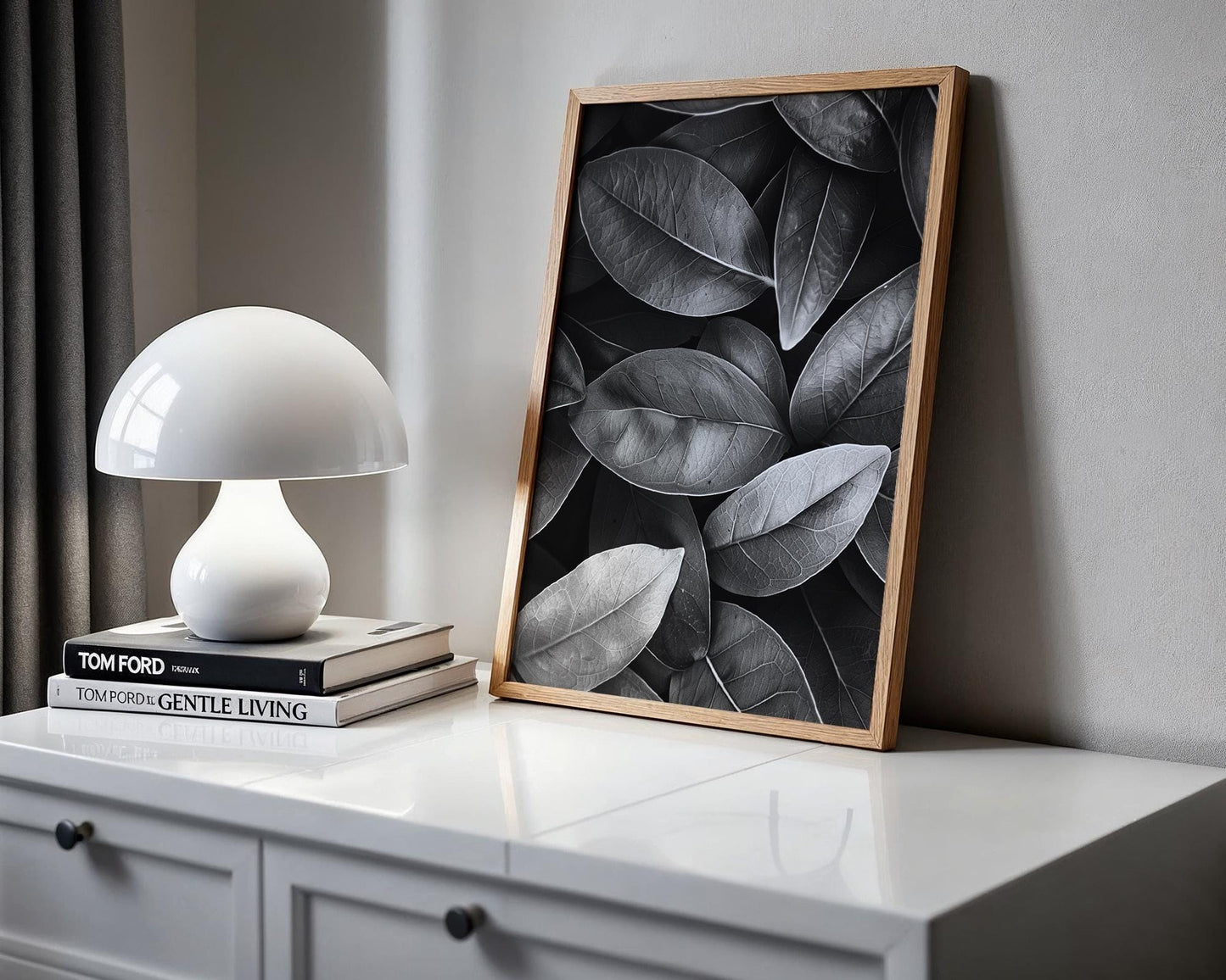 Botanical Photo | Abstract Leaf Macro Photography Print | Black & White Minimal abstract wall art print, geometric minimalist poster, modern Scandinavian decor, Monohaus