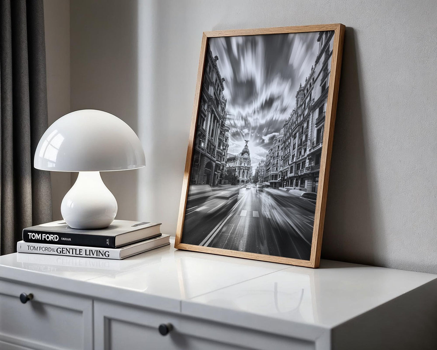 World Landmark | Madrid Gran Vía Black and White Photography Print | Spain Urban Architecture