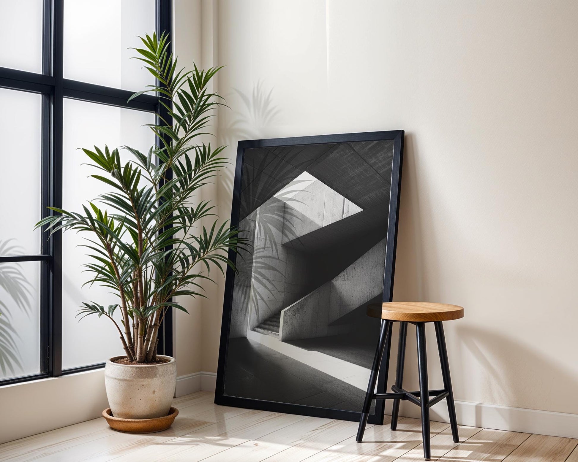 Urban Photography | Concrete Light & Shadow Art | Minimal Architectural Home Decor wall art print, black and white architectural poster, minimalist modern Scandinavian wall decor, Monohaus