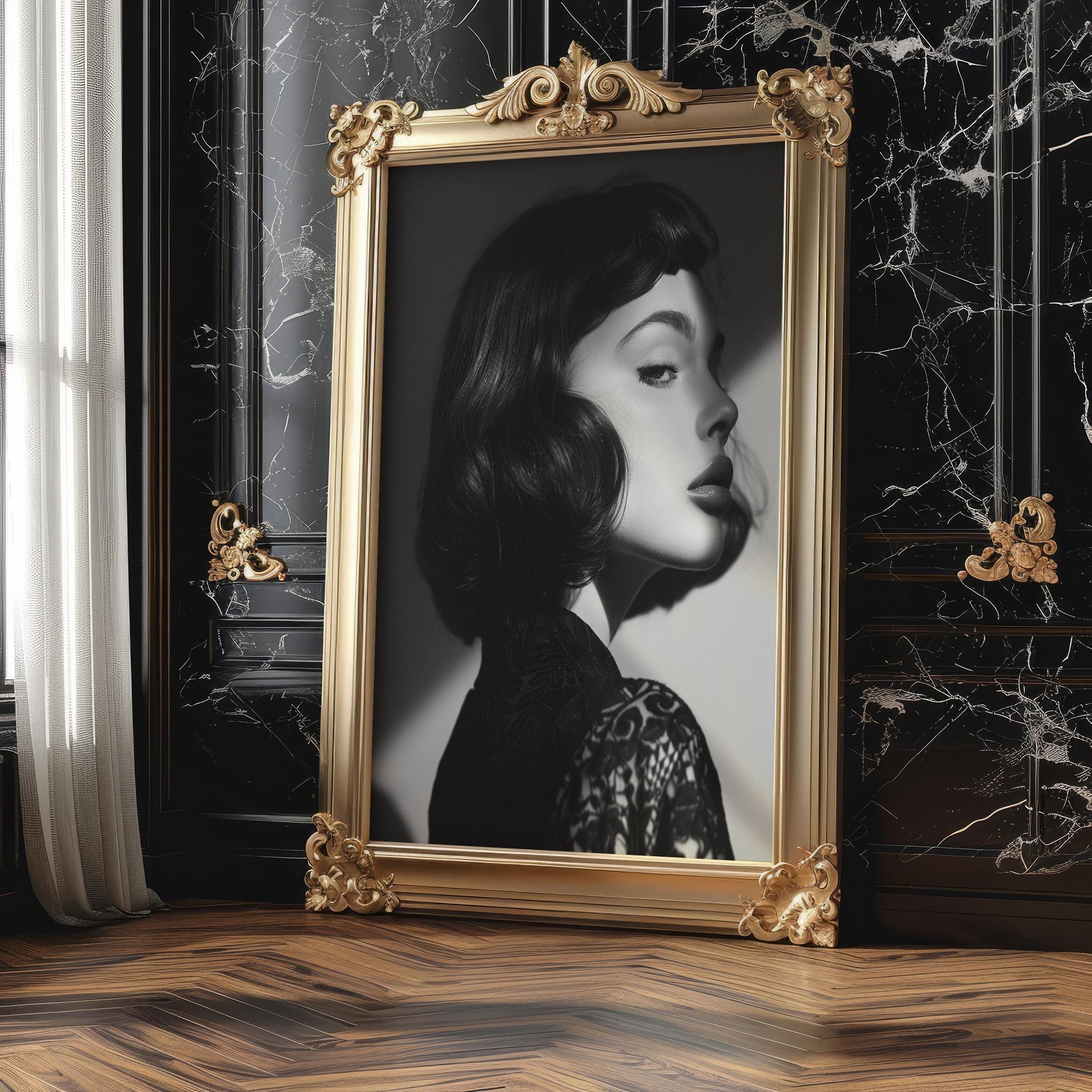 Minimal Wall Art | Retro Paris Fashion Print |  Monochrome Photography wall art print, minimalist black and white poster, modern Scandinavian wall decor, Monohaus