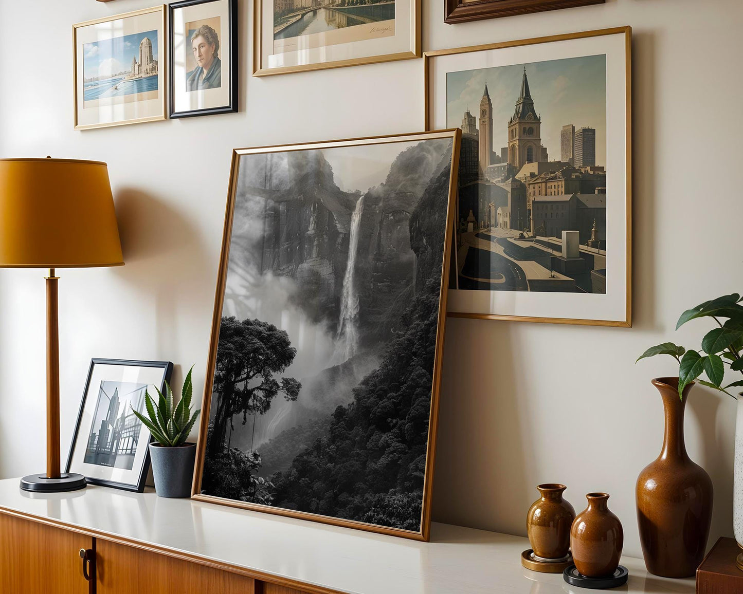 World Landmark | Angel Falls Photography Print | Black and White Minimalist Wall Art wall art print, minimalist black and white poster, modern Scandinavian wall decor, Monohaus