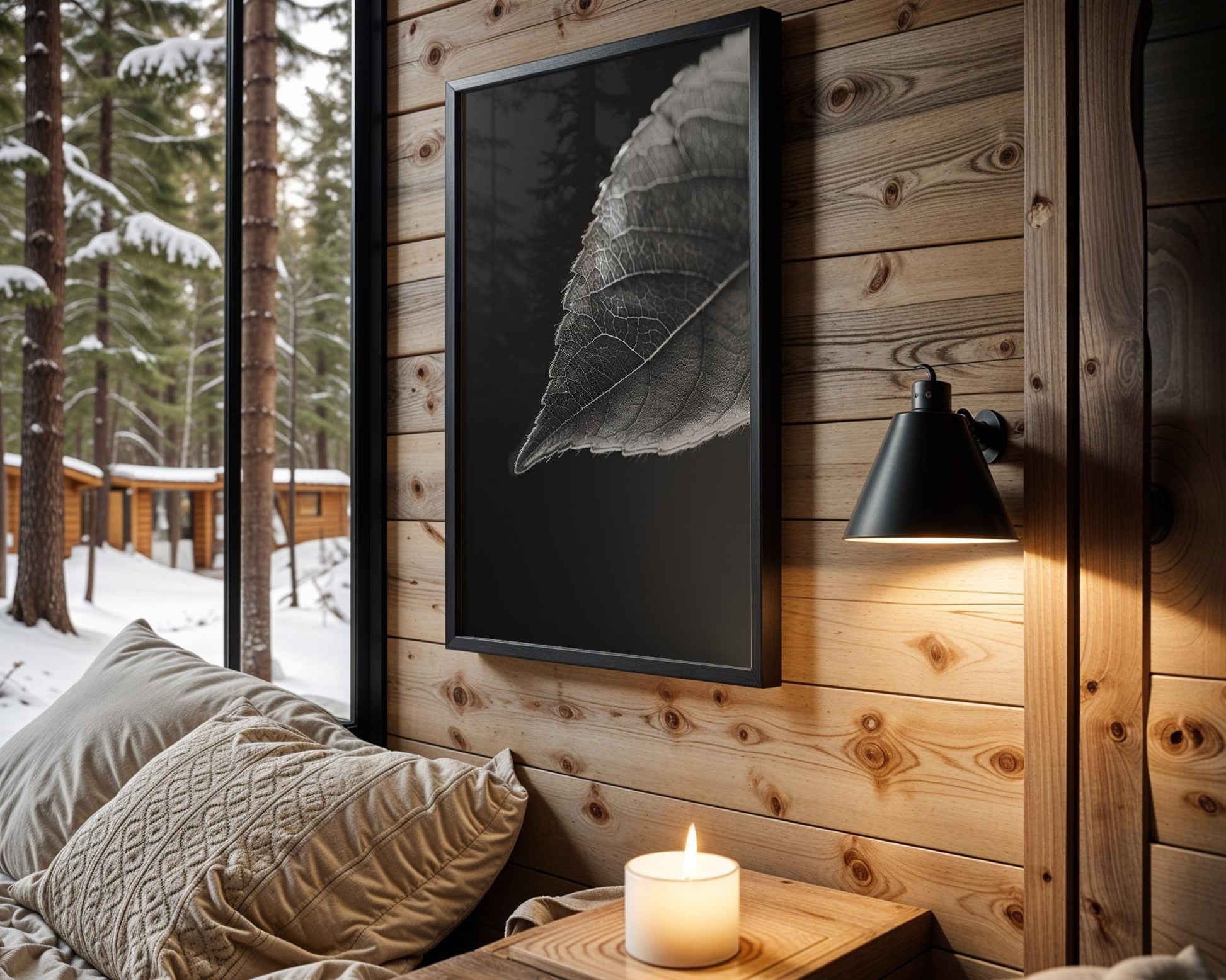 Botanical Photo | Minimalist Leaf Photography Print | Black and White Wall Art wall art print, minimalist black and white poster, modern Scandinavian wall decor, Monohaus