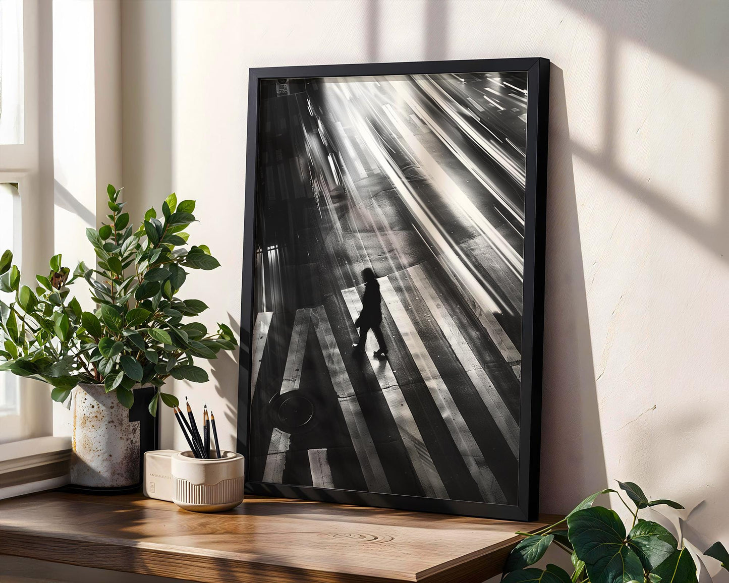 Urban Photography | Black and White Crosswalk Art Print | Minimalist Decor black and white photo print, minimalist monochrome wall art poster for modern interiors, Monohaus