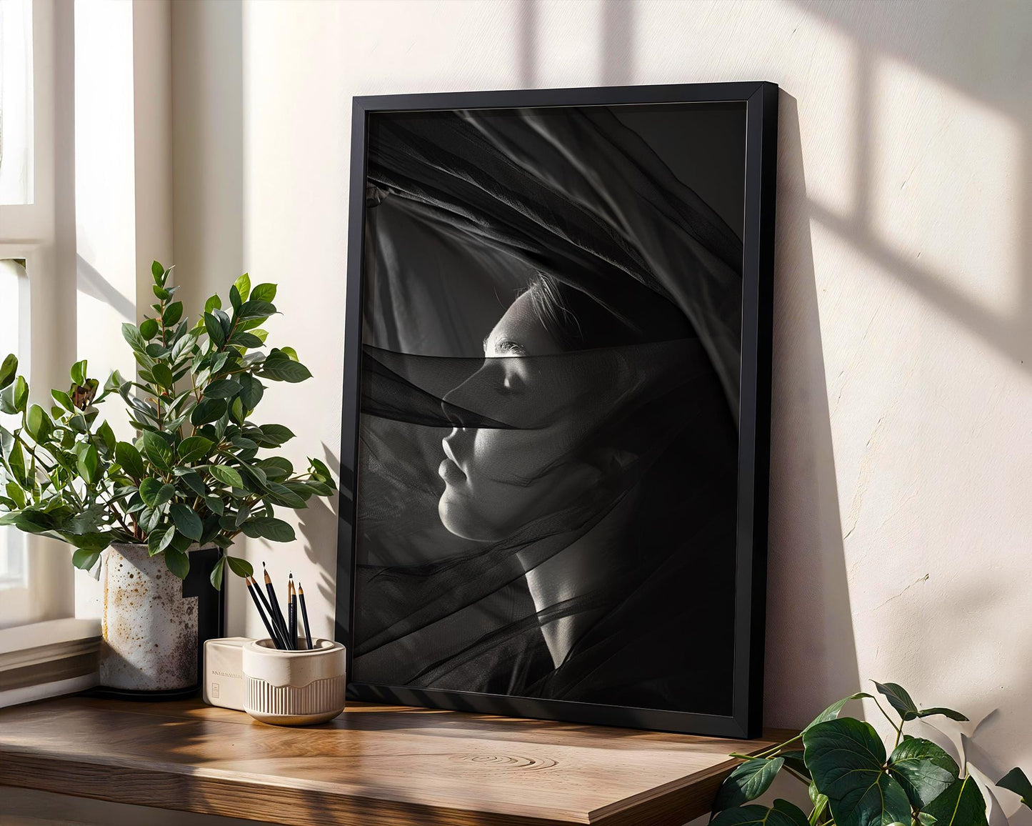 Minimal Wall Art | Veiled Fashion Print | Fine Photography Dark Minimalist Decor wall art print, minimalist black and white poster, modern Scandinavian wall decor, Monohaus