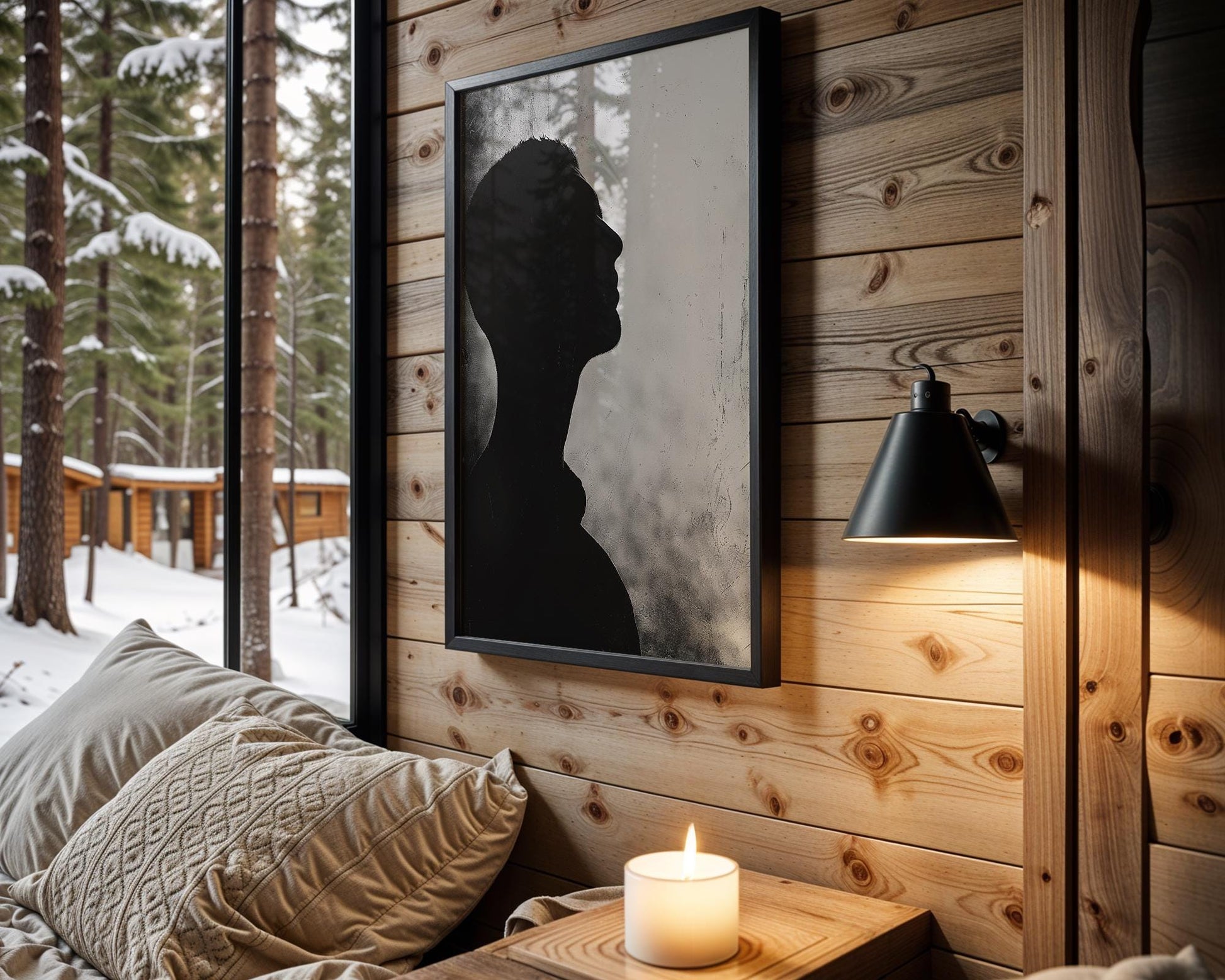 Minimal Wall Art | Black and White Male Portrait |  Monochrome Photography wall art print, minimalist black and white poster, modern Scandinavian wall decor, Monohaus