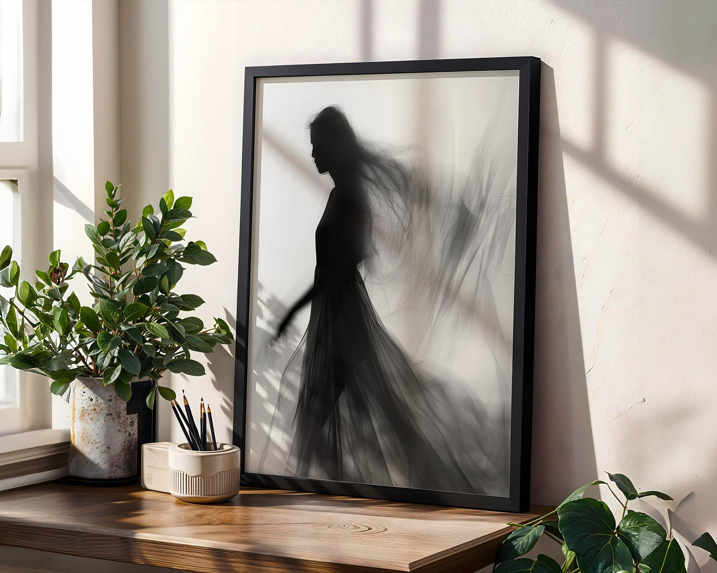 Minimal Wall Art Ethereal Silhouette Black and White Photography Print wall art print, minimalist black and white poster, modern Scandinavian wall decor, Monohaus