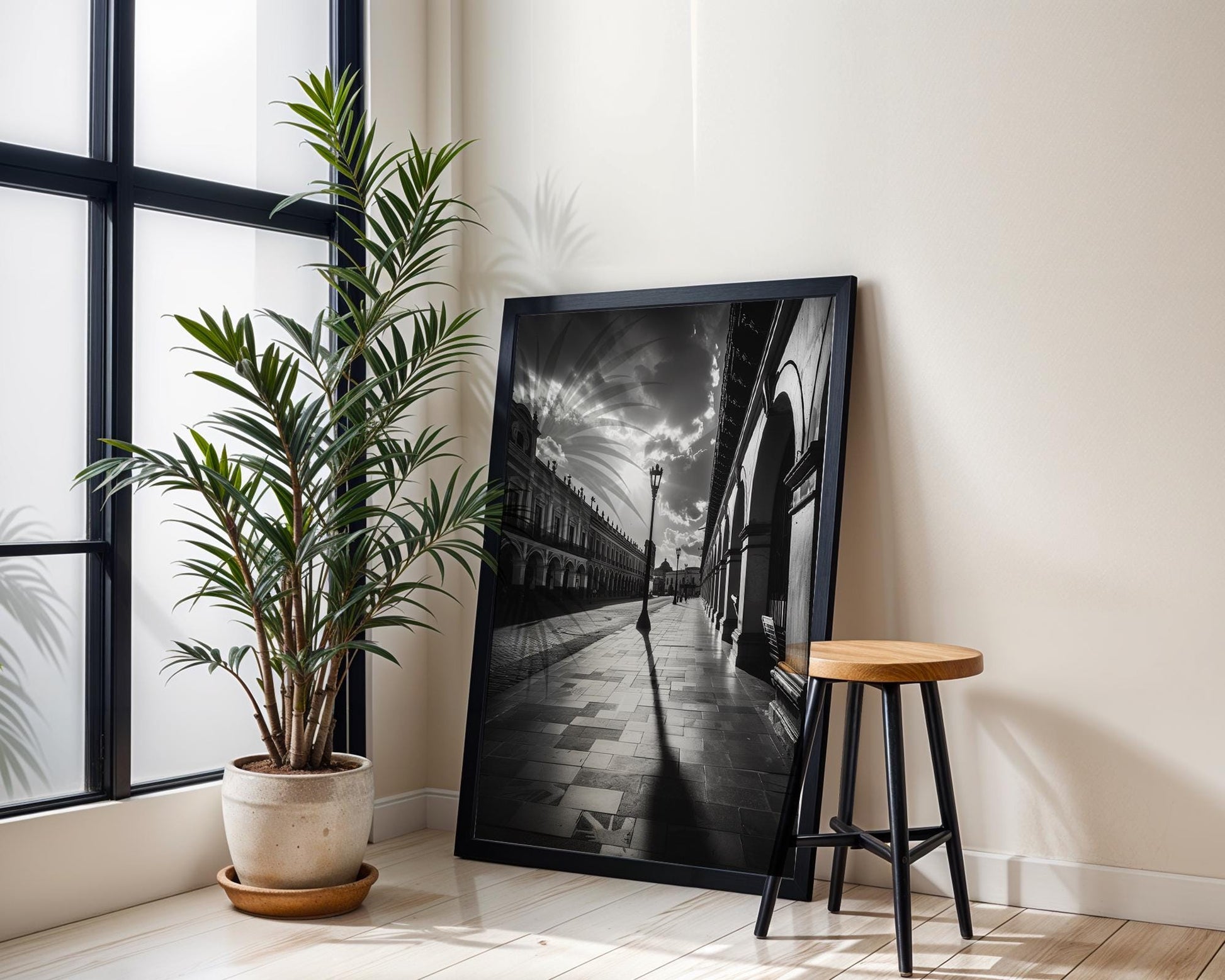 World Landmark | Puebla Mexico Photography Print | Colonial Architecture, Travel Wall Art wall art print, black and white architectural poster, minimalist modern Scandinavian wall decor, Monohaus