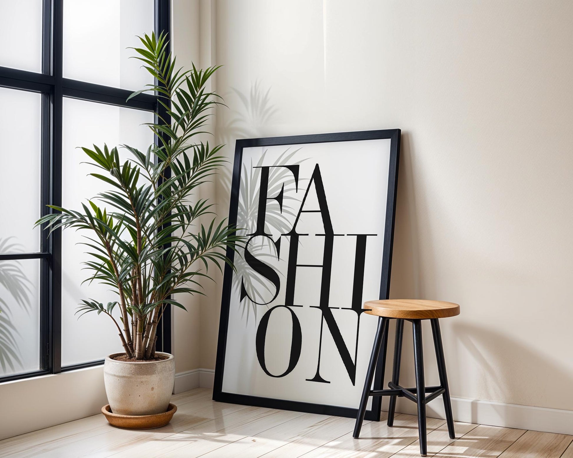 Designer Wall Art | Fashion Typography Print | Modern Black and White Home Decor typography wall art print, minimalist black and white type poster, modern graphic design decor, Monohaus