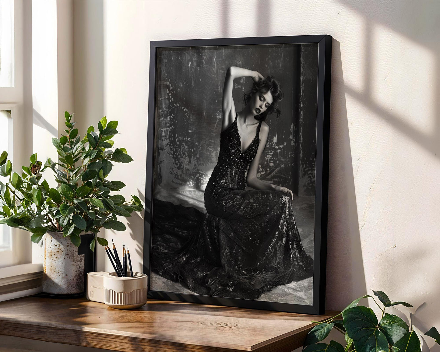 Minimal Wall Art | Retro Paris Fashion Print |  Glamour Photography wall art print, minimalist black and white poster, modern Scandinavian wall decor, Monohaus