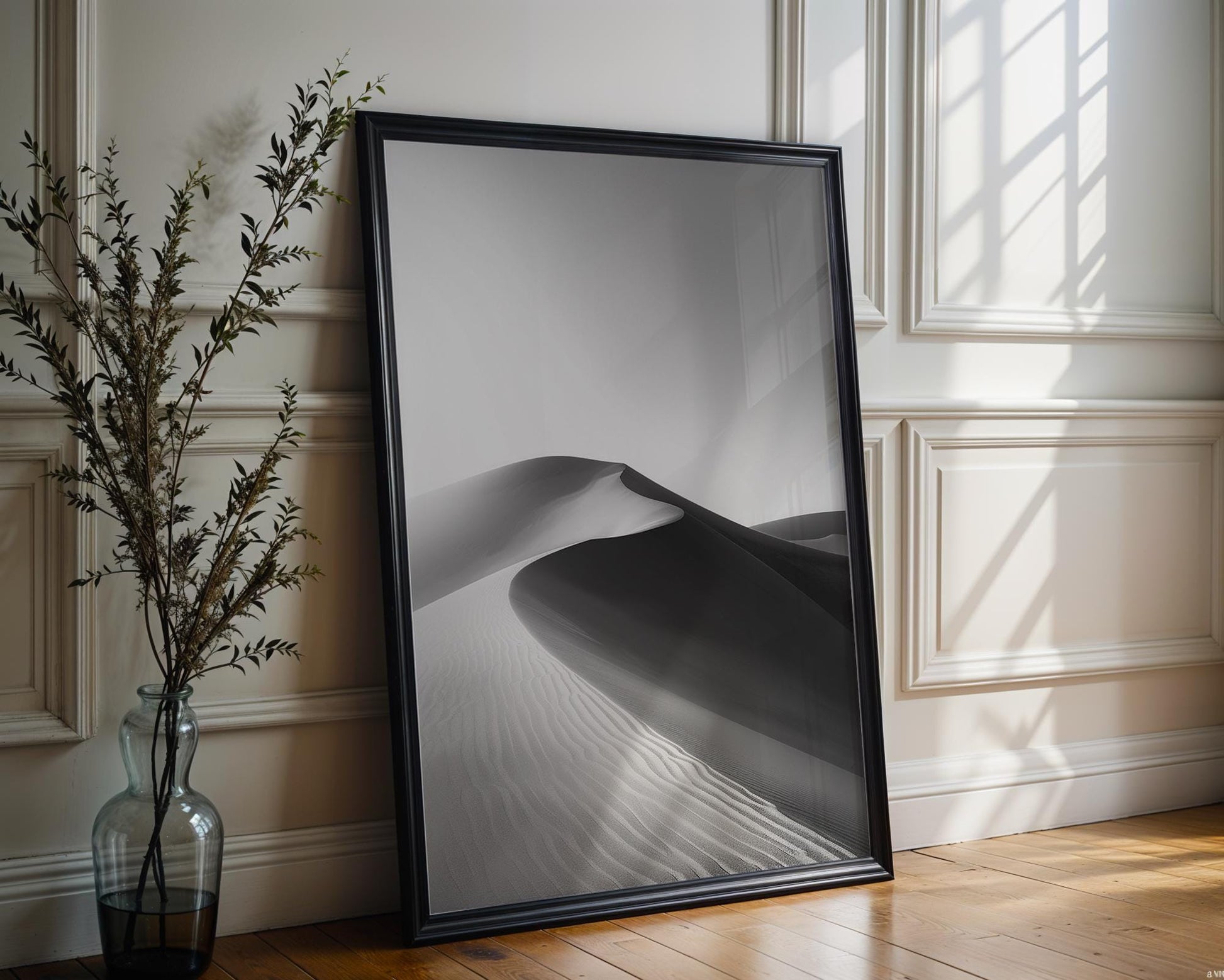 Botanical Photo | Desert Dunes Fine Art Print | Minimalist Landscape Photography wall art print, minimalist black and white poster, modern Scandinavian wall decor, Monohaus
