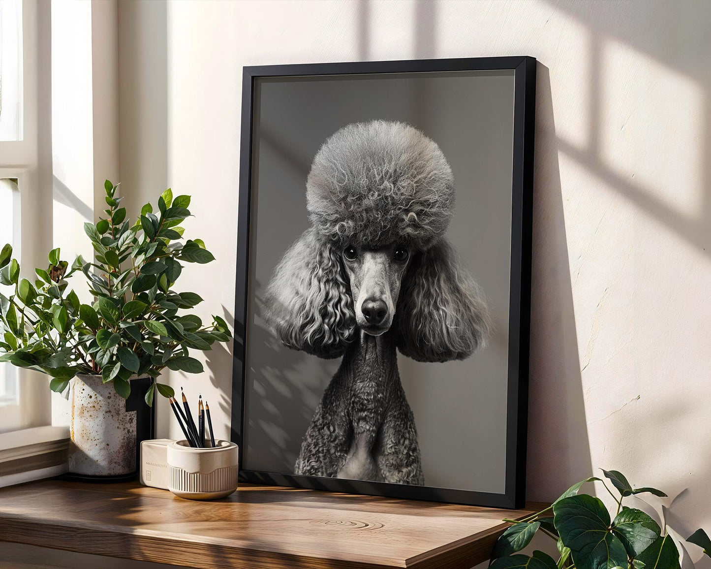Dog Photography Modern Poodle Print | Black and White , Minimalist Poster wall art print, minimalist black and white poster, modern Scandinavian wall decor, Monohaus