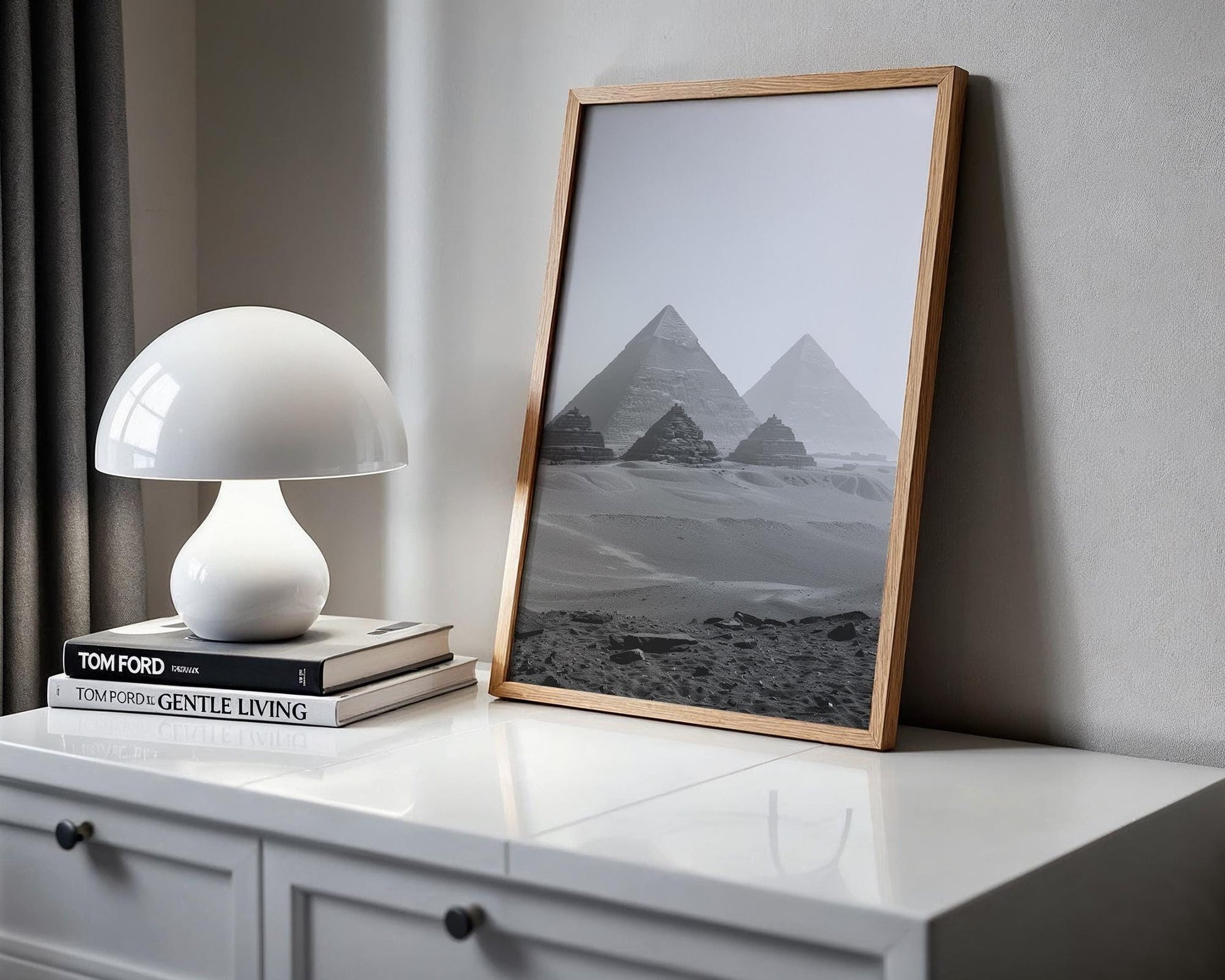 World Landmark | Pyramids of Giza Print | Black and White Egyptian Photography, Minimalist Wall Art wall art print, minimalist black and white poster, modern Scandinavian wall decor, Monohaus
