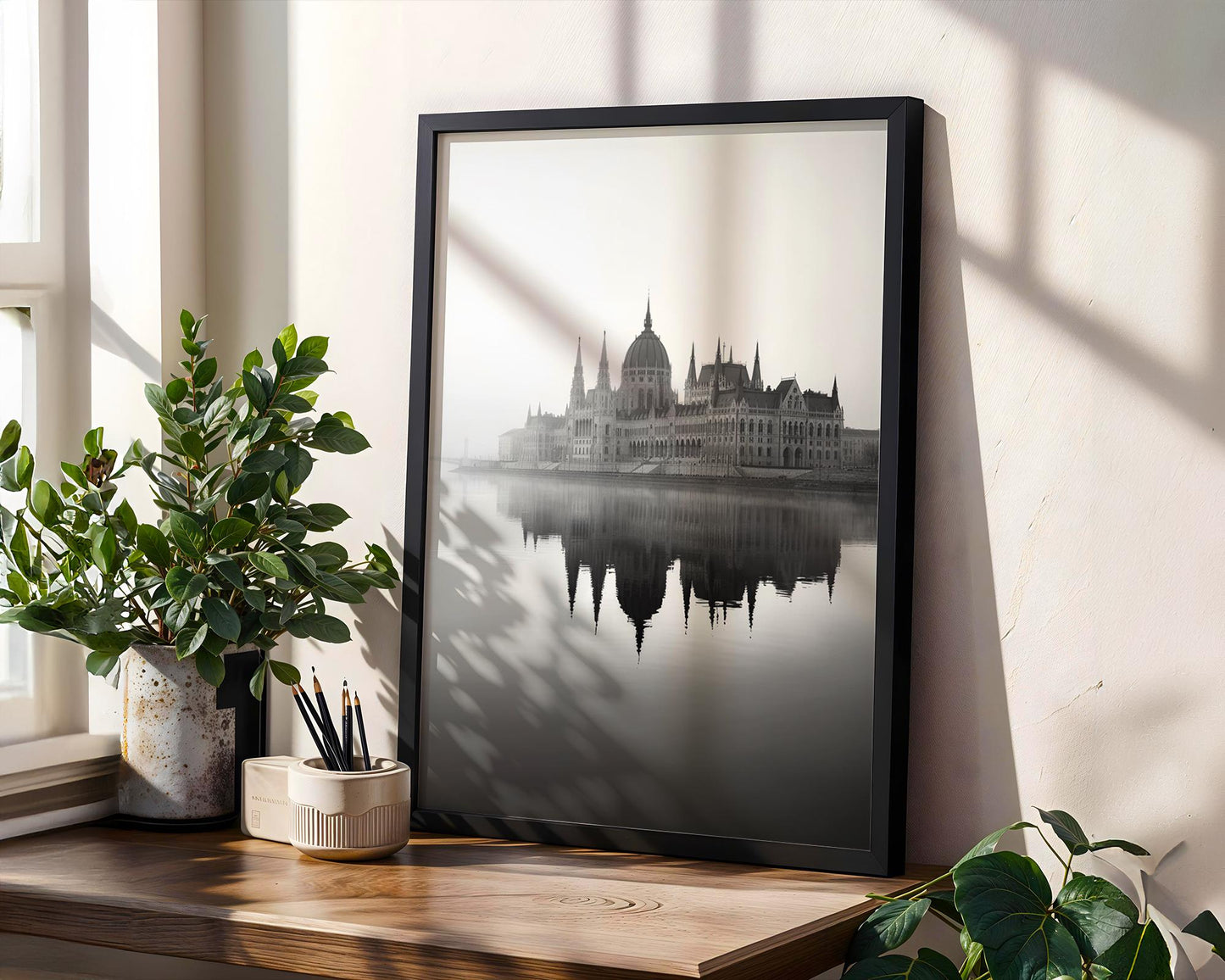 World Landmark | Budapest Parliament Print | Black and White Architecture Photography wall art print, black and white architectural poster, minimalist modern Scandinavian wall decor, Monohaus