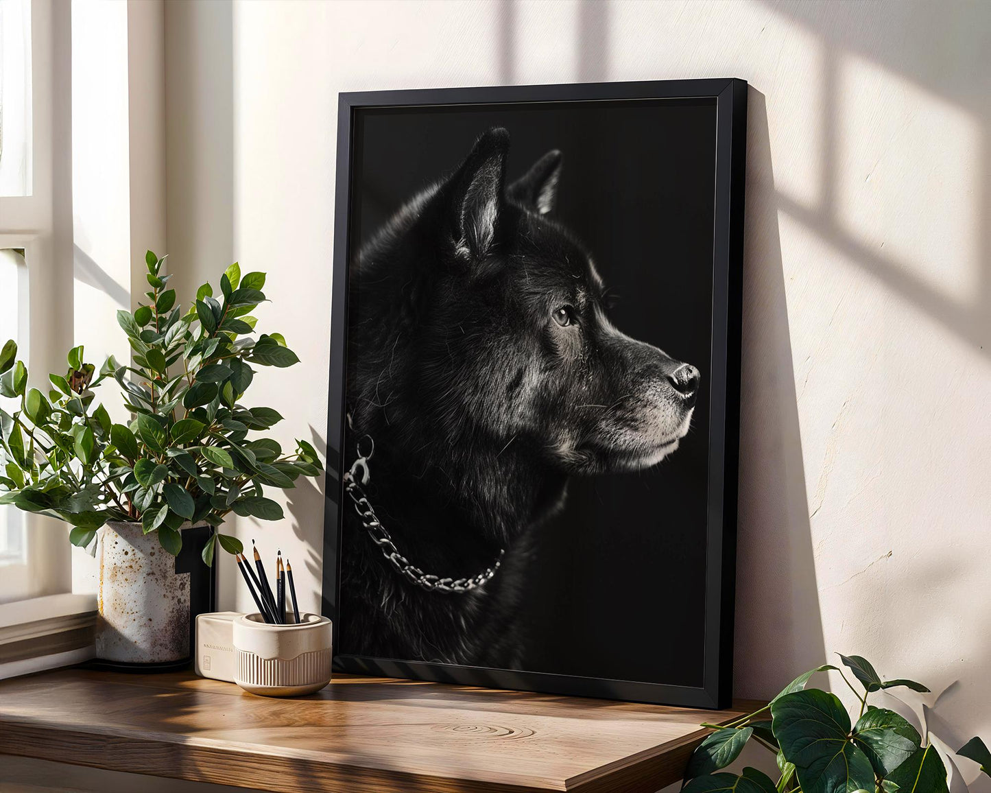 Dog Photography Poster | Minimal Black and White Print Scandinavian Home Decor wall art print, minimalist black and white poster, modern Scandinavian wall decor, Monohaus