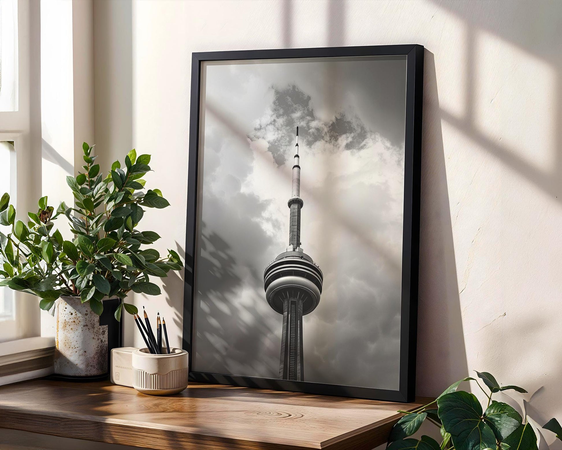 World Landmark | CN Tower Print | Toronto Black and White Photography, Minimalist Wall Art wall art print, black and white architectural poster, minimalist modern Scandinavian wall decor, Monohaus