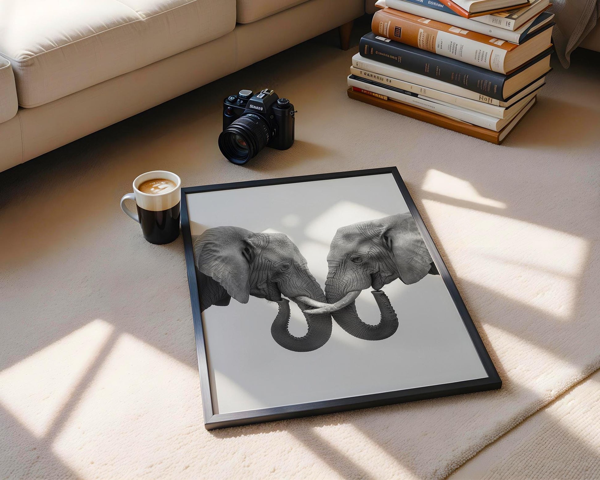 Wildlife Poster | Elephant Print • Black & White Safari Photography, Minimalist Wall Art wall art print, minimalist black and white poster, modern Scandinavian wall decor, Monohaus