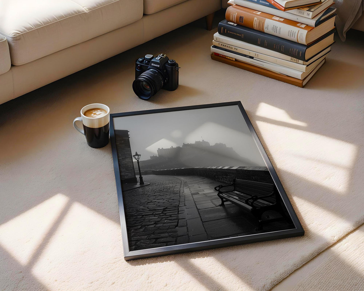 World Landmark | Edinburgh Castle Print | Black and White Scotland Architecture Photography