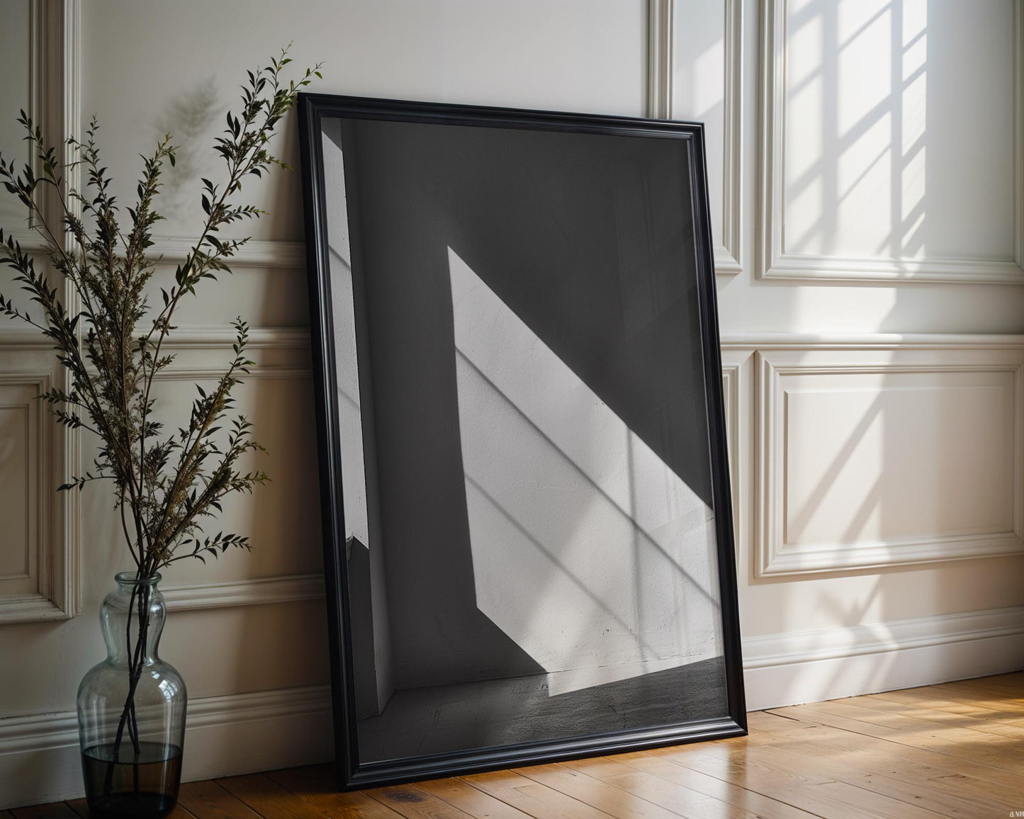 Minimal Wall Art Minimalist Black and White Geometric Photography Print | Light & Shadow abstract wall art print, geometric minimalist poster, modern Scandinavian decor, Monohaus