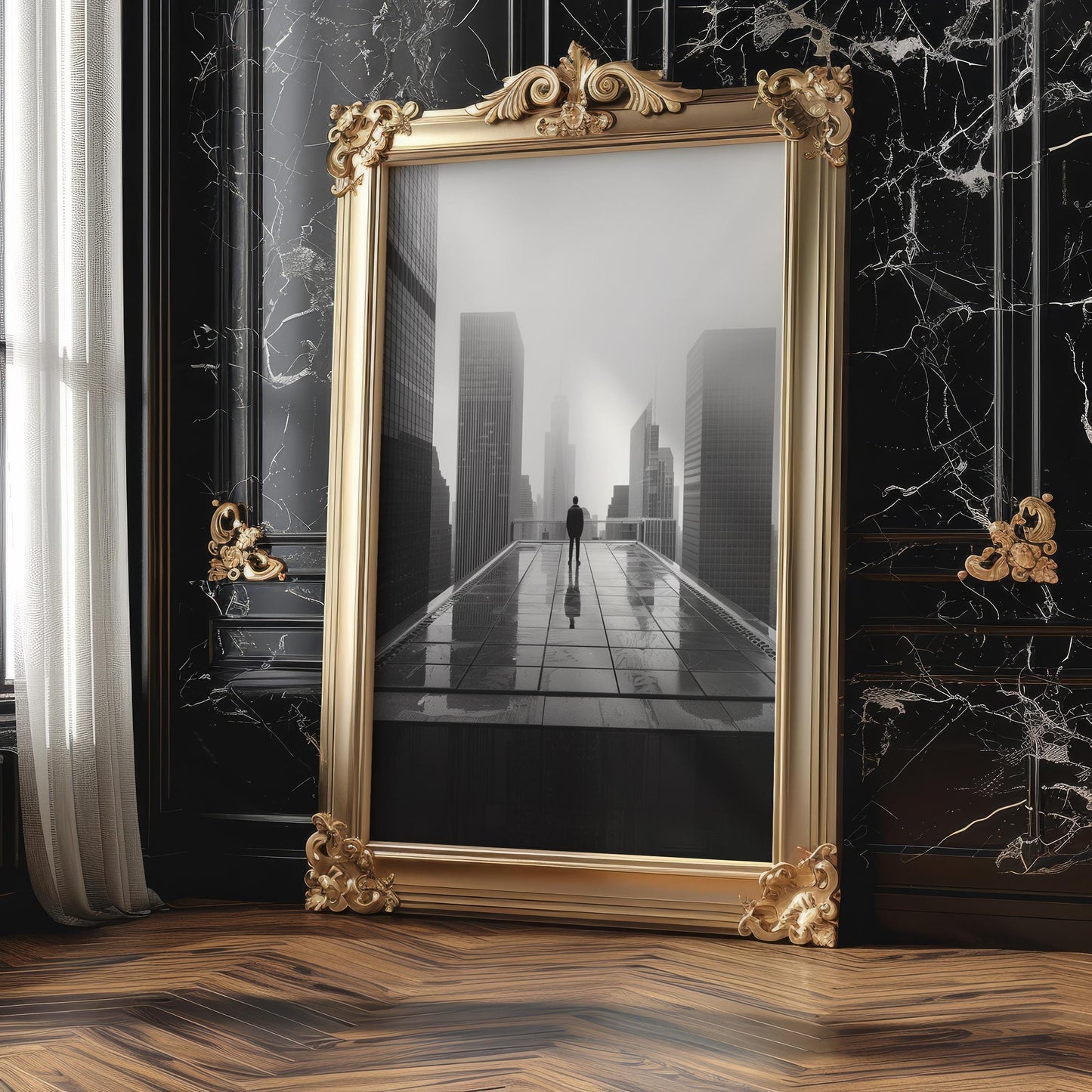 Noir City Photography Print | Minimalist Urban Wall Art wall art print, black and white architectural poster, minimalist modern Scandinavian wall decor, Monohaus