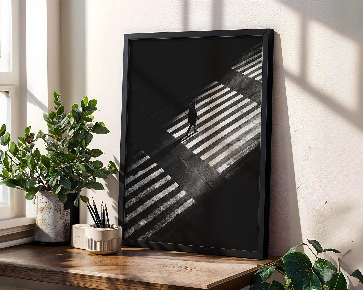 Urban Photography | Crosswalk Print | Black and White Wall Art black and white photo print, minimalist monochrome wall art poster for modern interiors, Monohaus