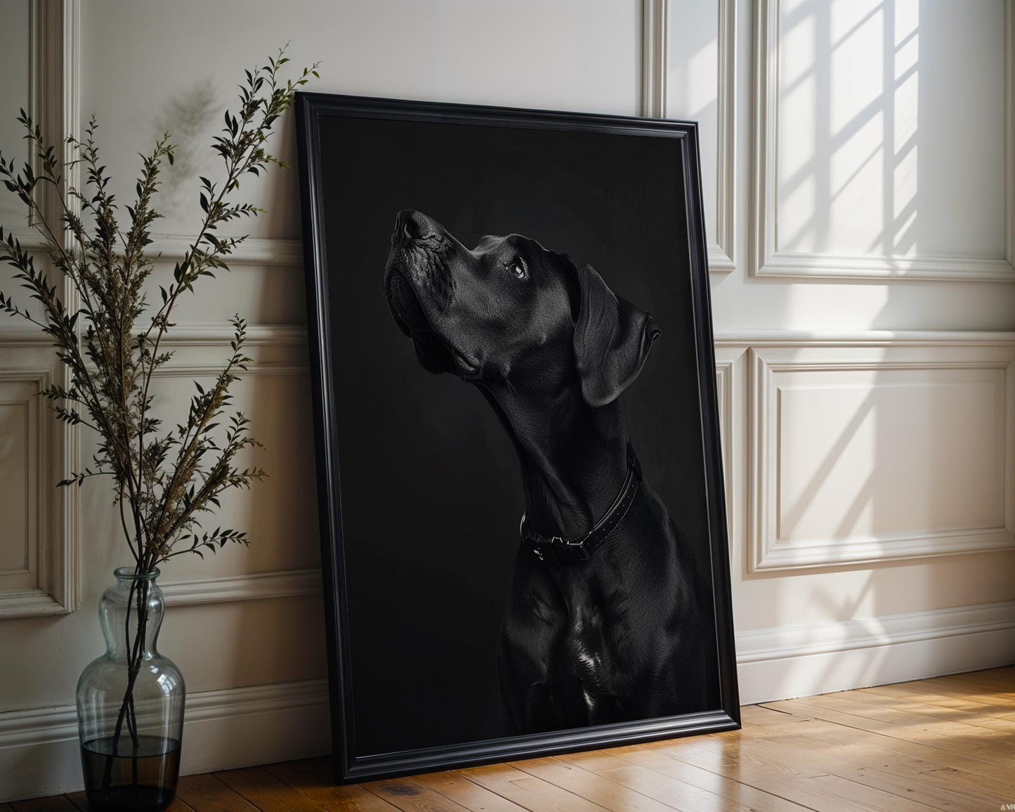 Great Dane Portrait Print | Black and White Dog Photography wall art print, minimalist black and white poster, modern Scandinavian wall decor, Monohaus