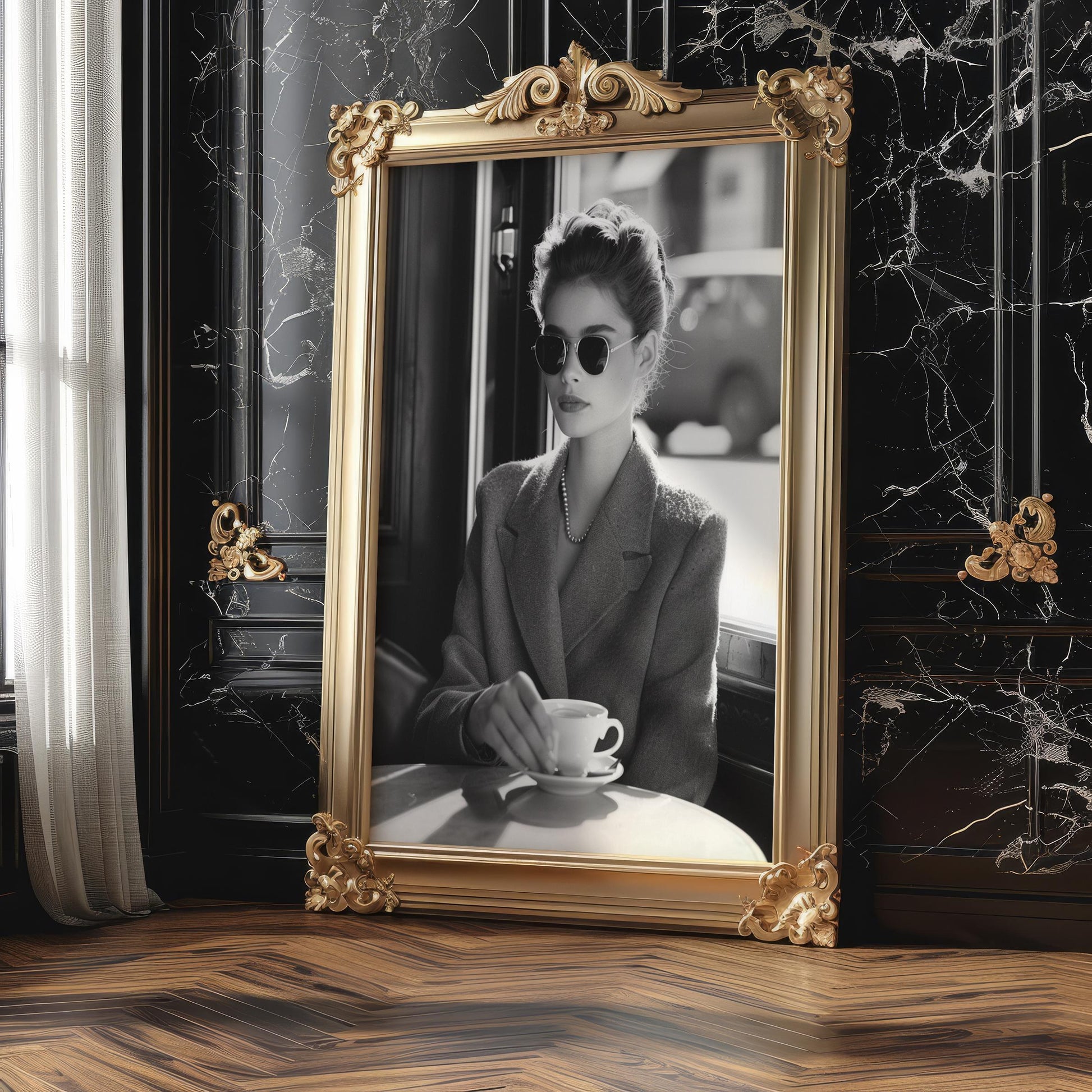 Minimal Wall Art | Retro Paris Fashion Print |  Glamour Photography wall art print, minimalist black and white poster, modern Scandinavian wall decor, Monohaus