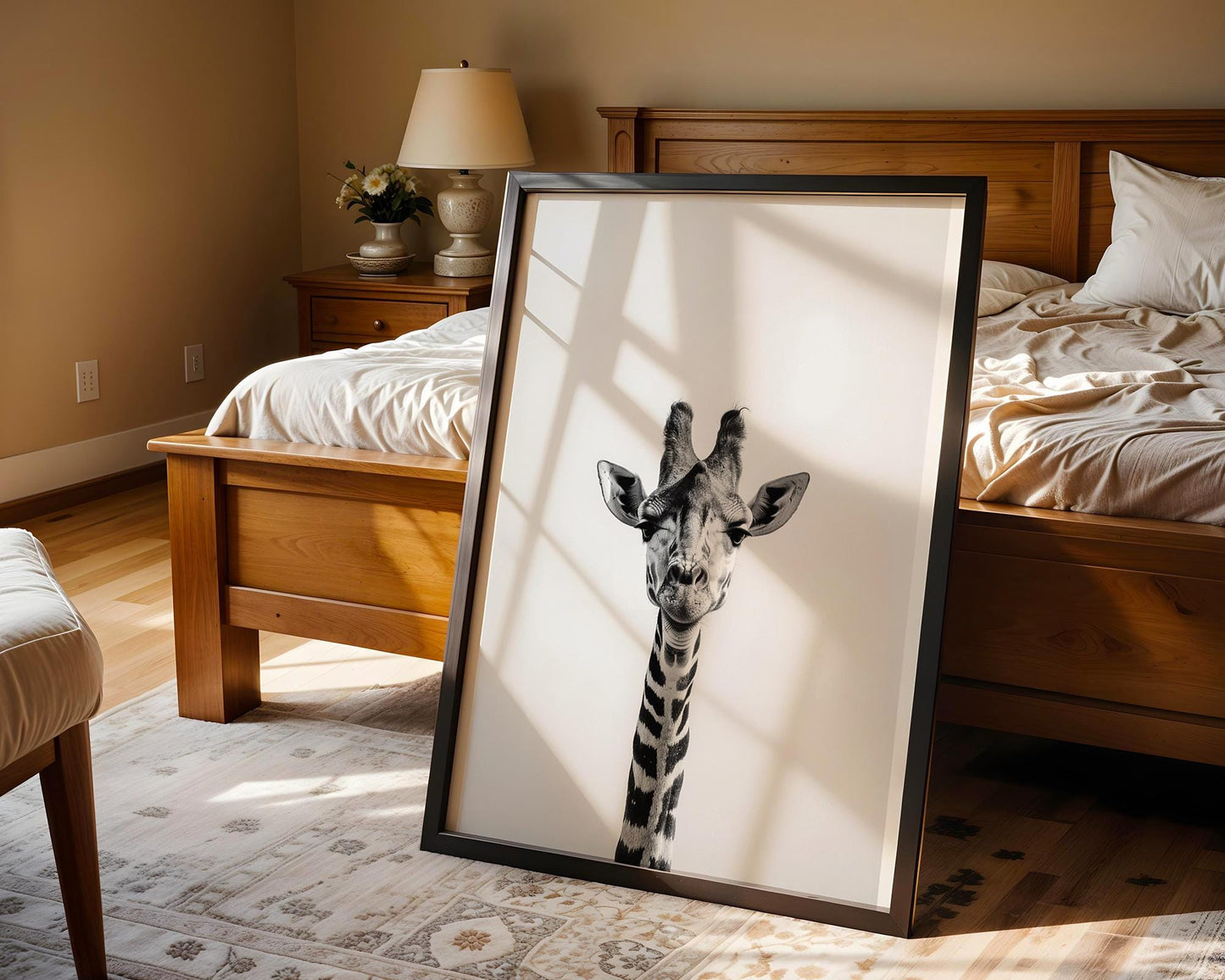 Wildlife Poster | Giraffe Portrait Print • Minimalist Black & White Safari Animal Wall Art wall art print, minimalist black and white poster, modern Scandinavian wall decor, Monohaus