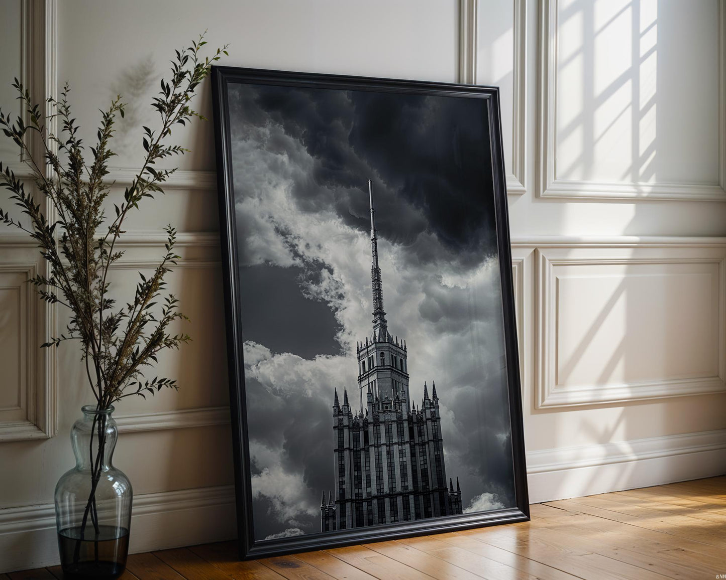 World Landmark | Moscow Seven Sisters Tower | Soviet Architecture Photography wall art print, black and white architectural poster, minimalist modern Scandinavian wall decor, Monohaus