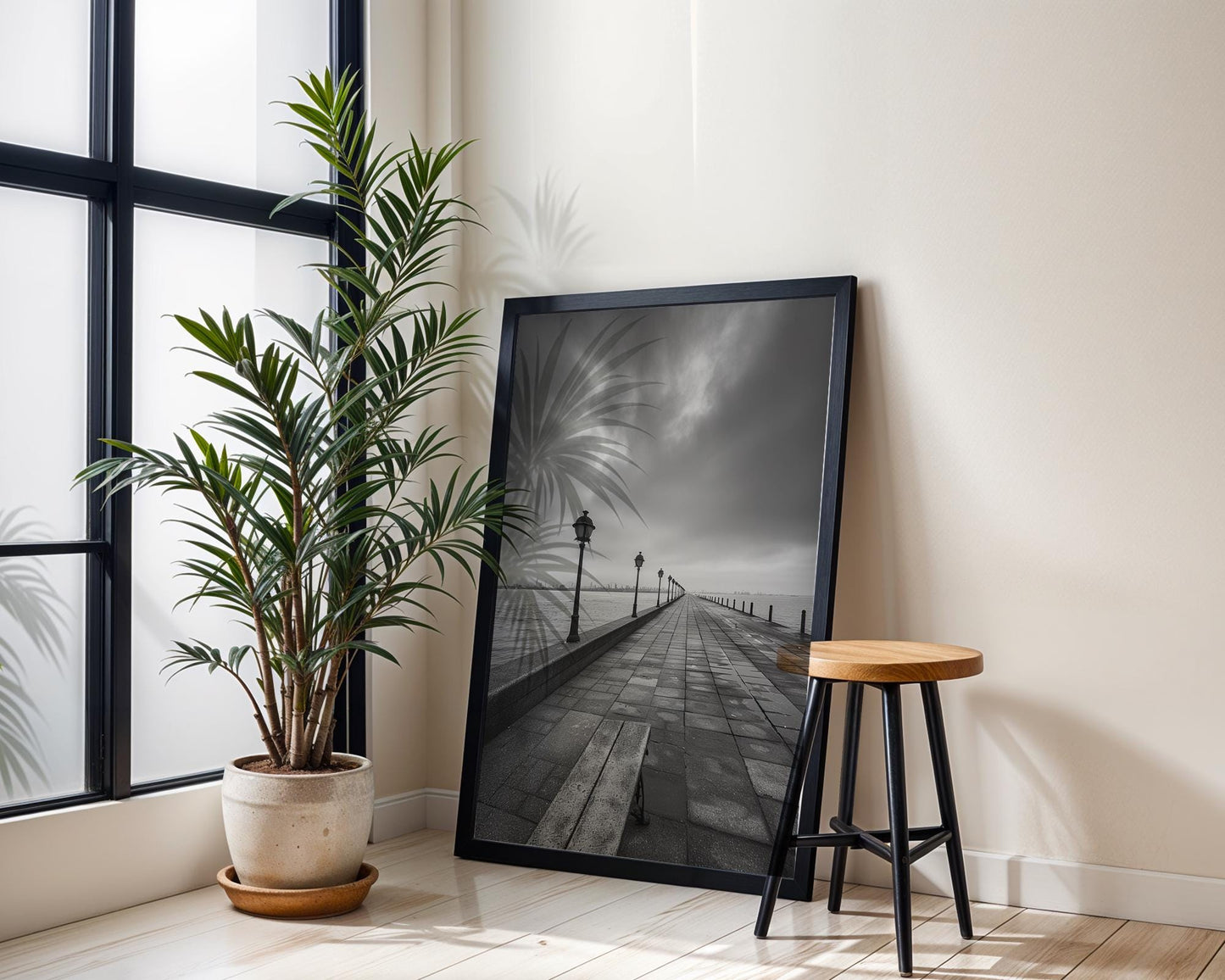 World Landmark | Thessaloniki Greece Print | Black and White Seaside Promenade Wall Art wall art print, minimalist black and white poster, modern Scandinavian wall decor, Monohaus