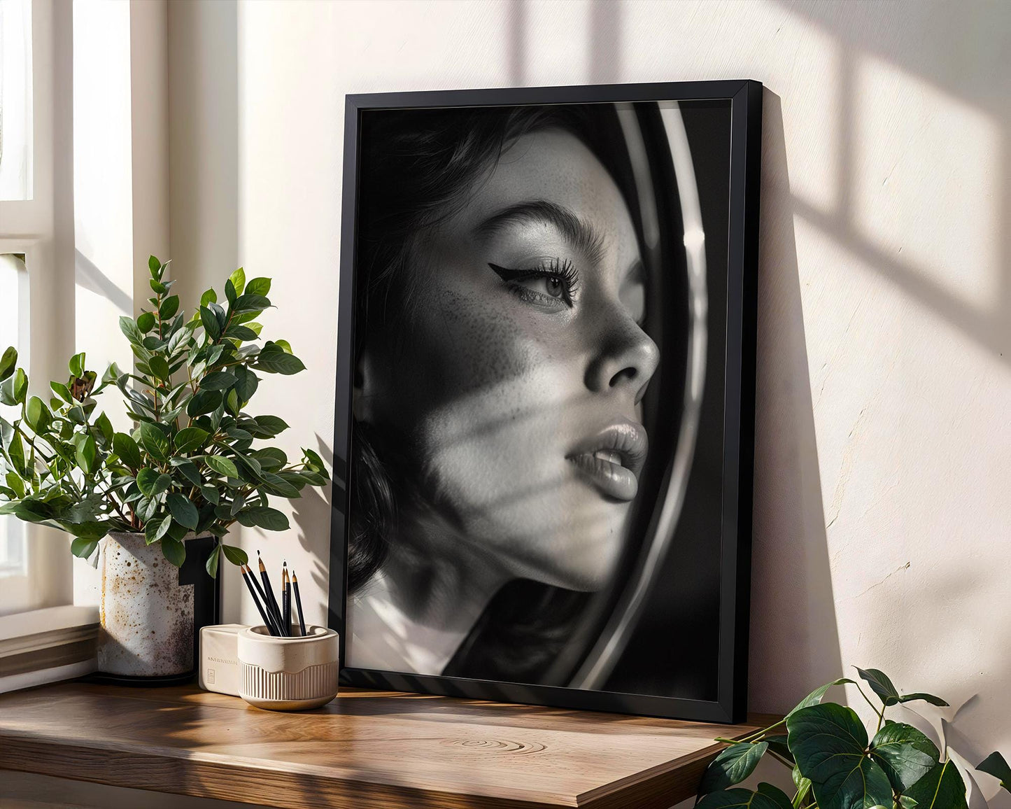 Minimal Wall Art | Silhouette Woman Portrait | Black and White Modern Print wall art print, minimalist black and white poster, modern Scandinavian wall decor, Monohaus