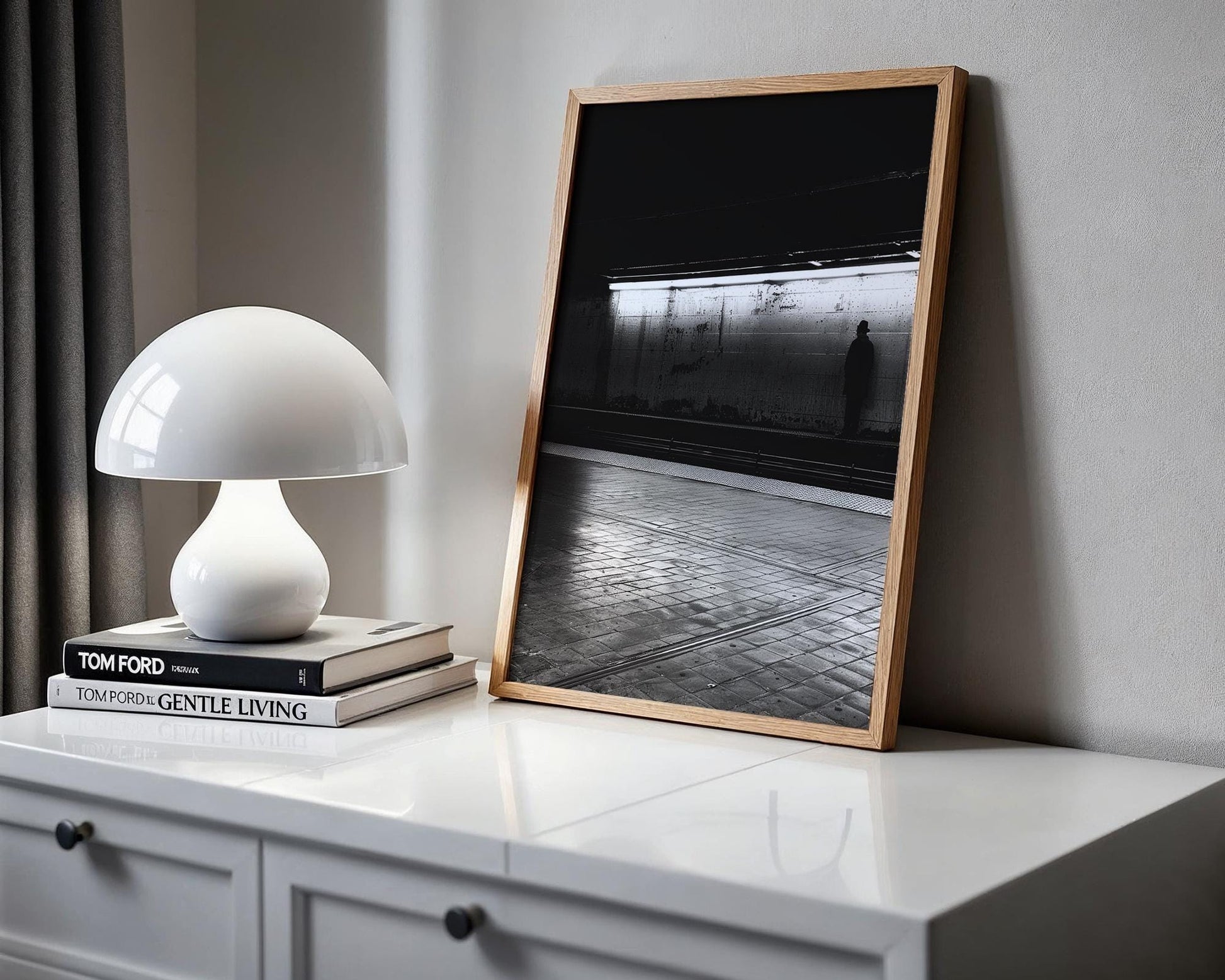 Minimal Wall Art The Watcher | Black and White Subway Photography wall art print, black and white architectural poster, minimalist modern Scandinavian wall decor, Monohaus