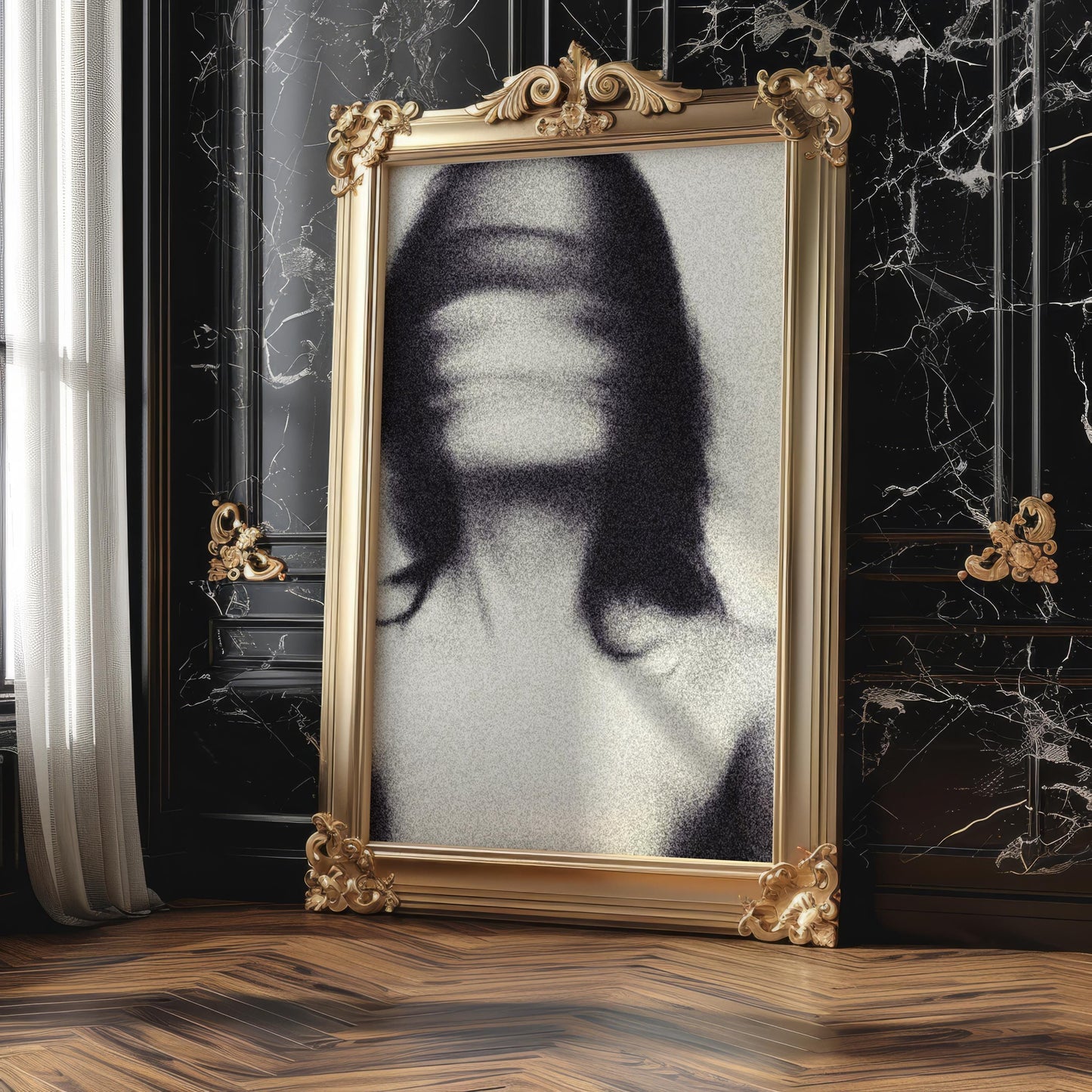 Minimal Wall Art Abstract Motion Blur Portrait | Black And White Grainy Poster abstract wall art print, geometric minimalist poster, modern Scandinavian decor, Monohaus