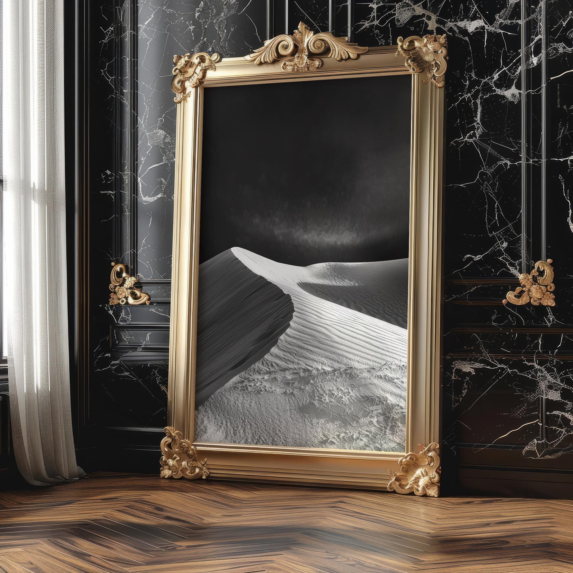 Botanical Photo | Minimalist Desert Dunes Print | Black and White Fine Art Photography wall art print, minimalist black and white poster, modern Scandinavian wall decor, Monohaus