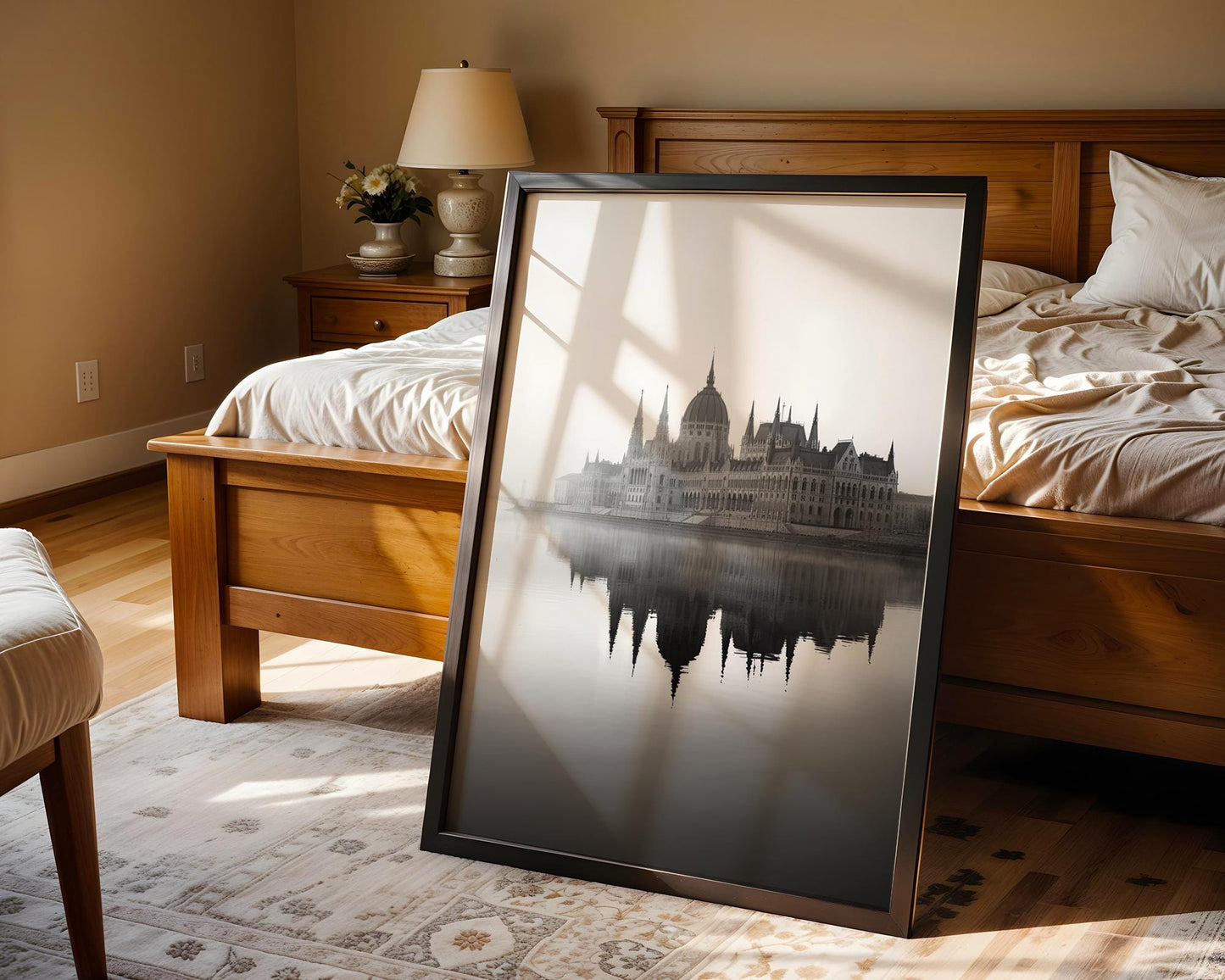 World Landmark | Budapest Parliament Print | Black and White Architecture Photography wall art print, black and white architectural poster, minimalist modern Scandinavian wall decor, Monohaus