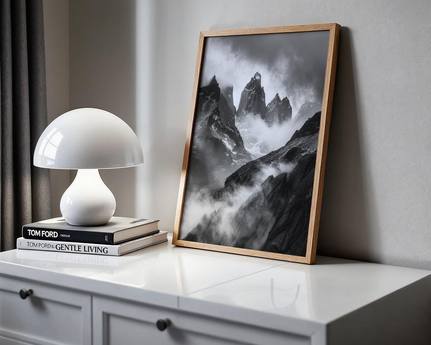 World Landmark | Patagonia Mountain Print | Torres del Paine, Chile Black and White Photography