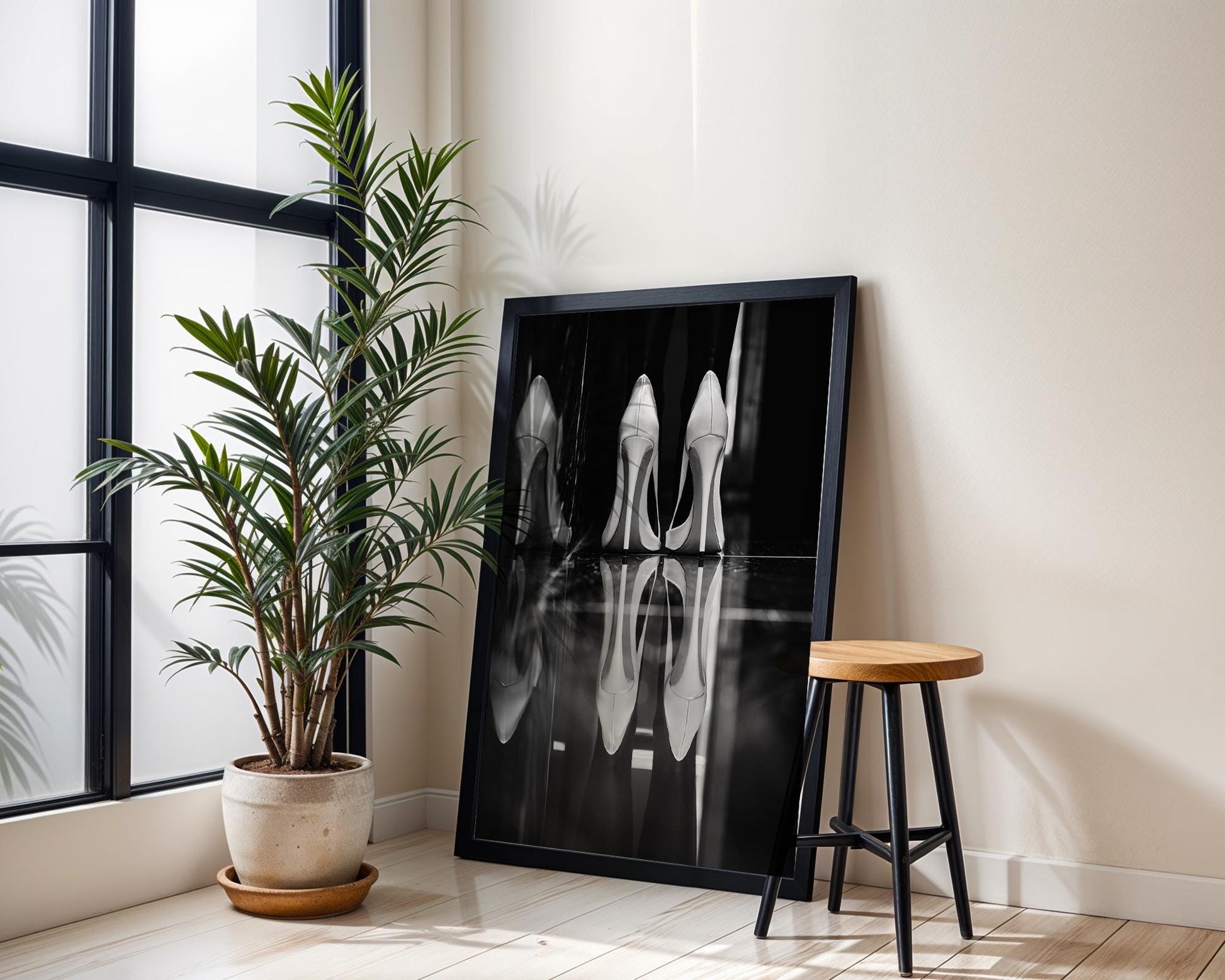 Minimal Wall Art Modern Shoes Black and White Photography | Fine Art Print wall art print, minimalist black and white poster, modern Scandinavian wall decor, Monohaus