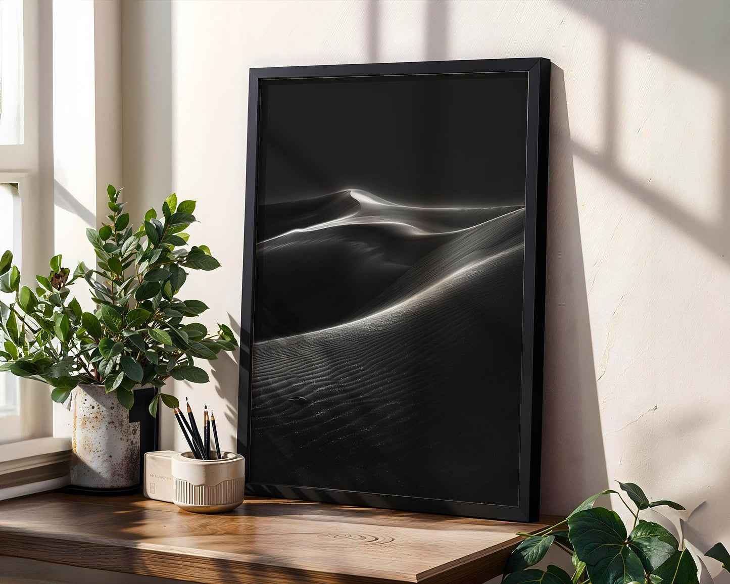 Botanical Photo | Monochrome Sand Dunes Art Print | Minimalist Black and White Photography wall art print, minimalist black and white poster, modern Scandinavian wall decor, Monohaus