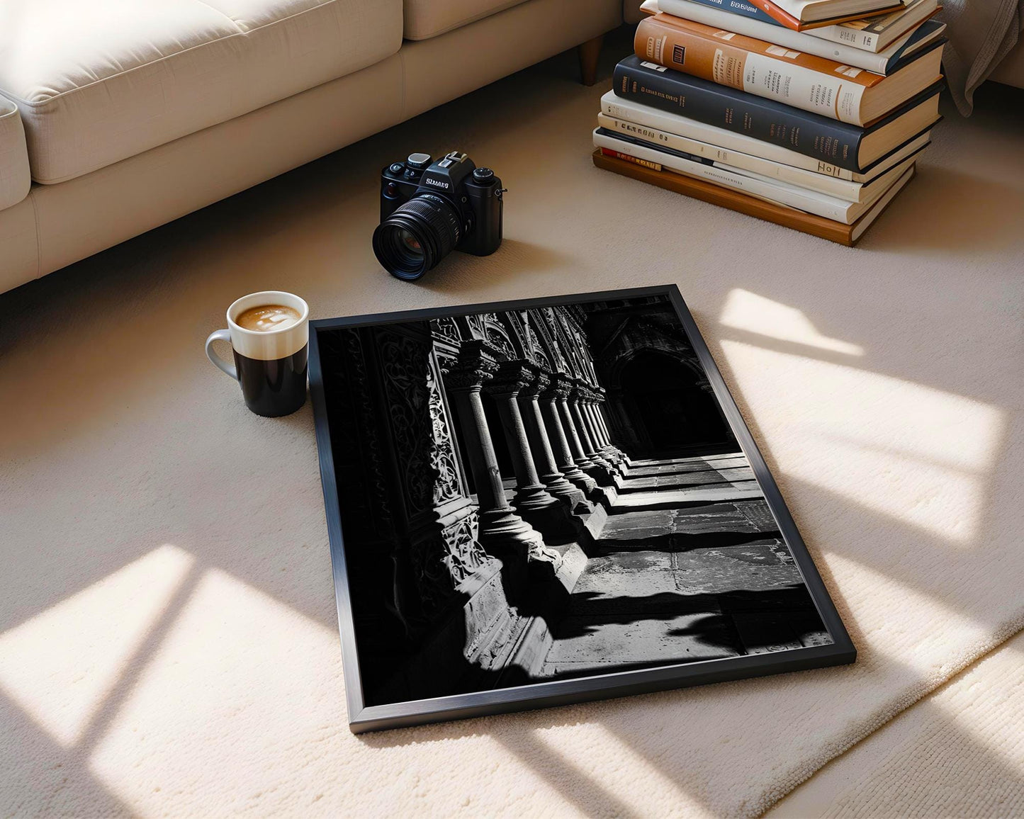 World Landmark | York Minster Arches Print | Gothic Cathedral Photography, Monochrome Wall Art