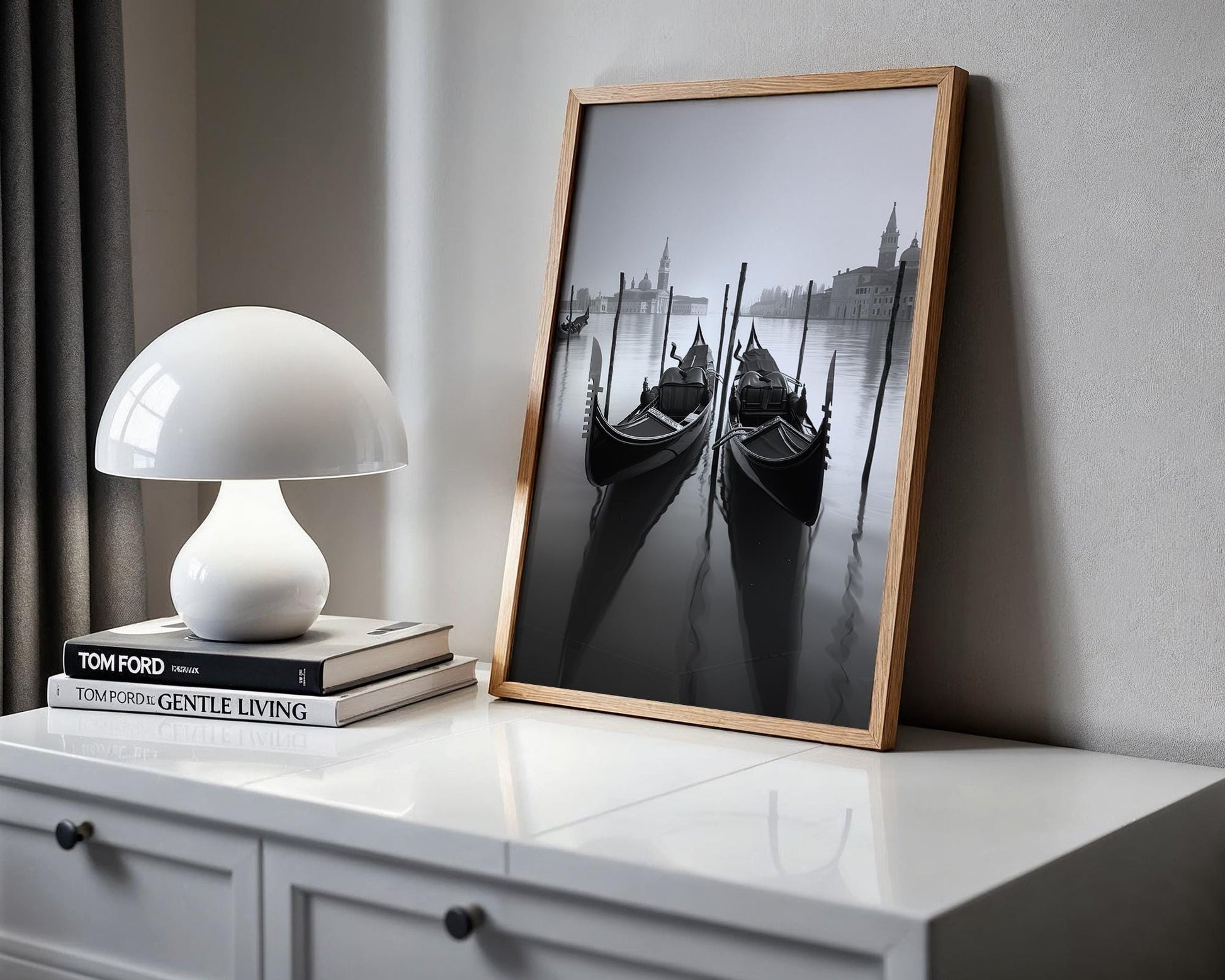 World Landmark | Venice Gondolas Print | Black and White Italian Wall Art wall art print, minimalist black and white poster, modern Scandinavian wall decor, Monohaus