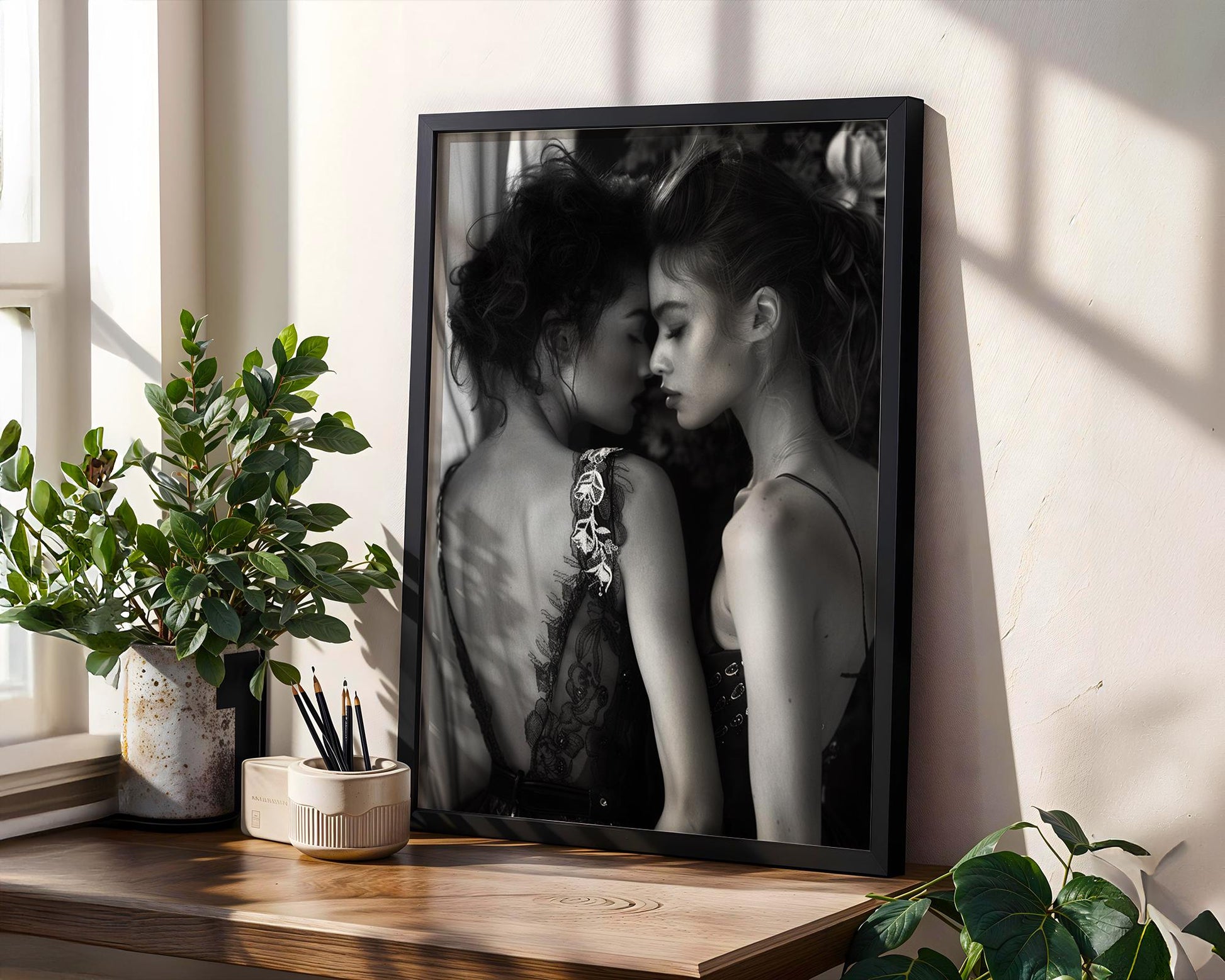 Minimal Wall Art Romantic Black and White Portrait | Minimalist Print wall art print, minimalist black and white poster, modern Scandinavian wall decor, Monohaus