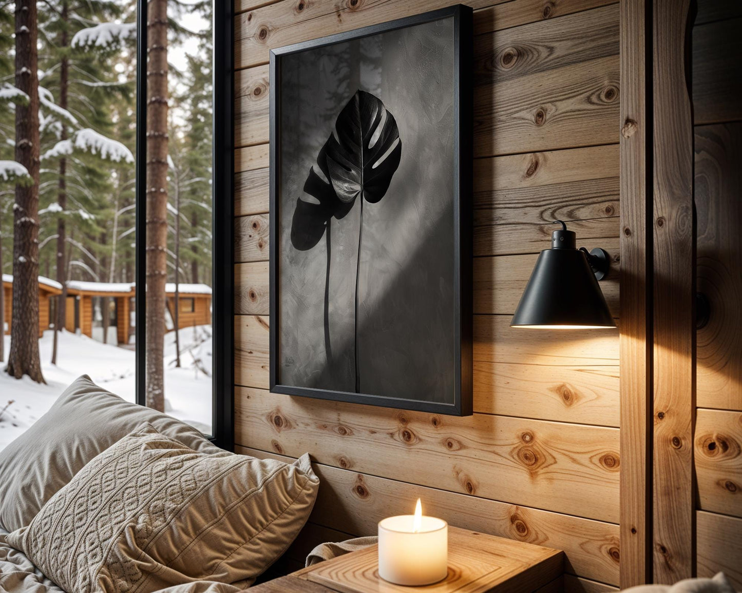 Botanical Photo | Monstera Leaf Print | Black and White Minimalist Wall Art wall art print, minimalist black and white poster, modern Scandinavian wall decor, Monohaus