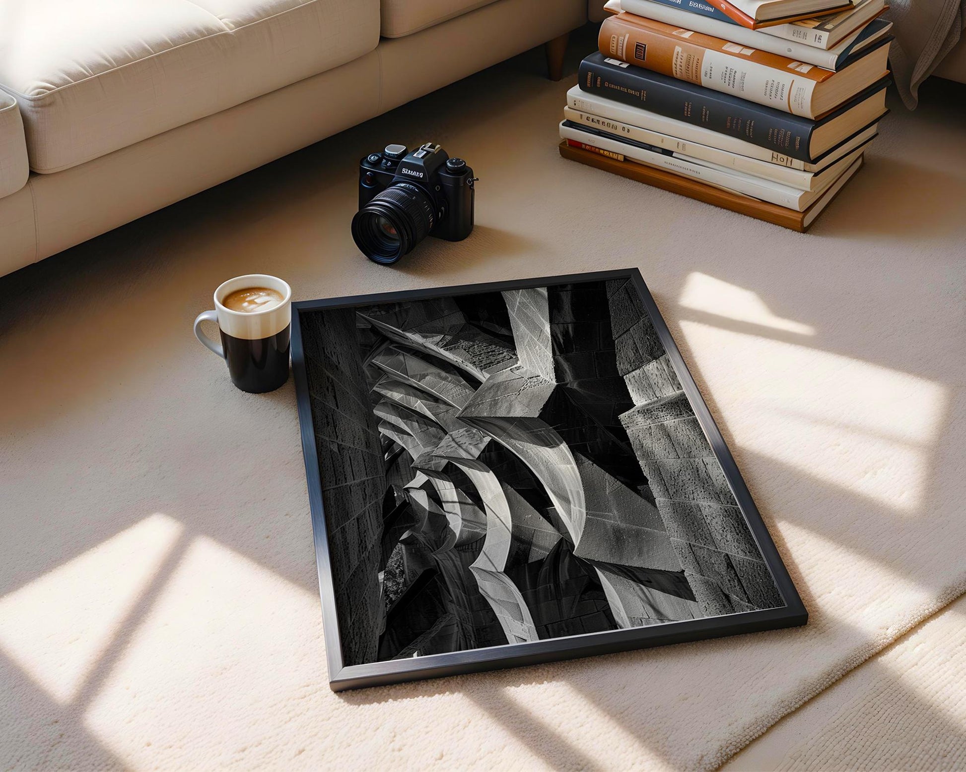 Urban Photography | Gaudi Architecture Print | Barcelona Modernist Stone Facade Photography wall art print, black and white architectural poster, minimalist modern Scandinavian wall decor, Monohaus