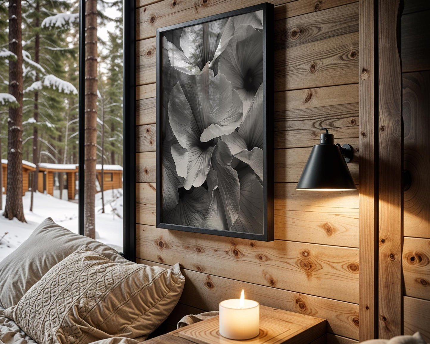 Botanical Photo | Floral Petals Print | Minimal Wall Art | Flower Poster wall art print, minimalist black and white poster, modern Scandinavian wall decor, Monohaus