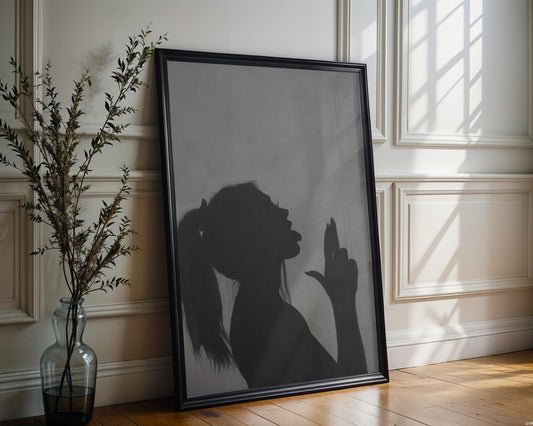 Designer Wall Art | Silhouette Print | Minimalist Modern Home Decor wall art print, minimalist black and white poster, modern Scandinavian wall decor, Monohaus