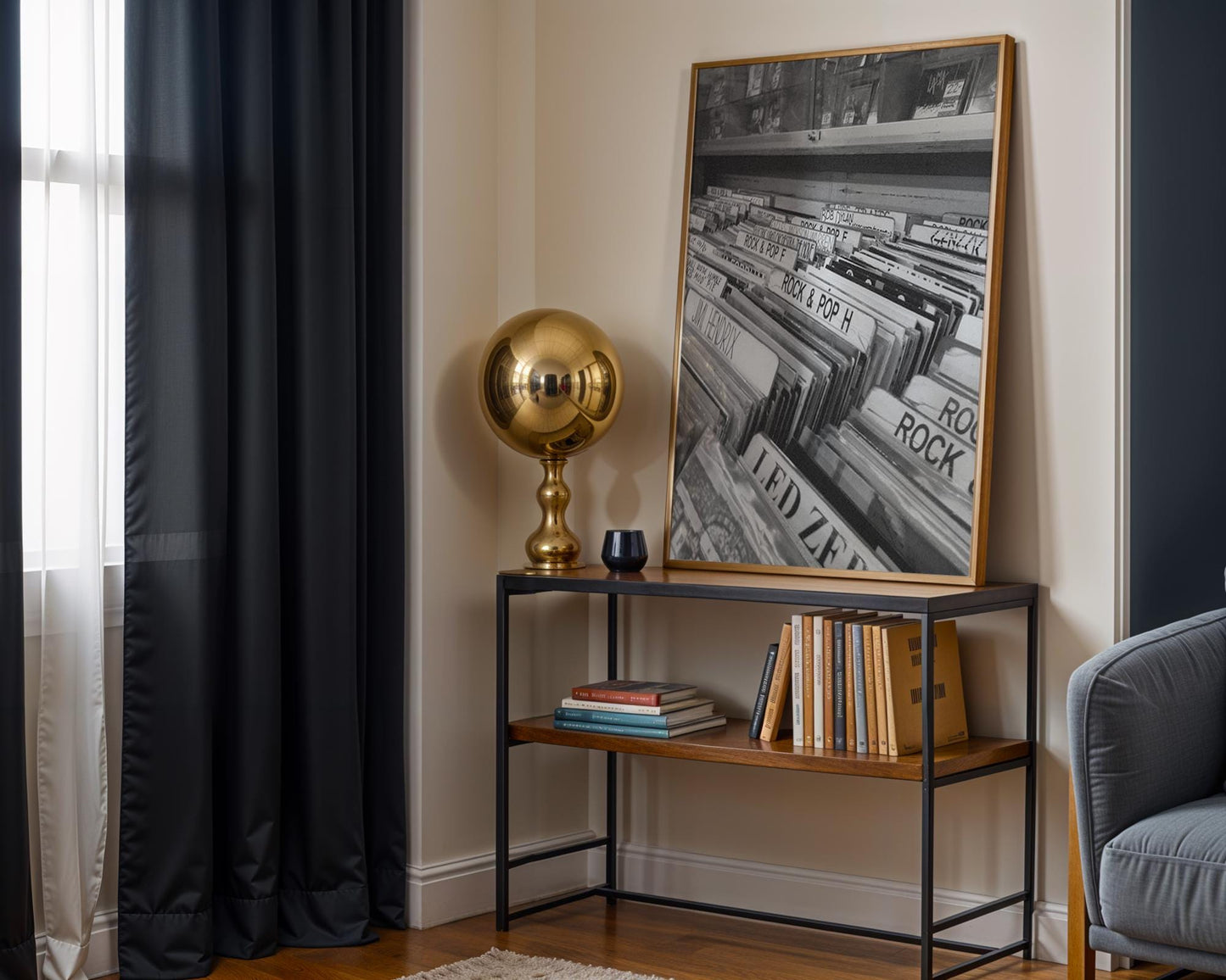 Designer Wall Art | Vinyl Record Store Print | Black & White LP Album Art wall art print, minimalist black and white poster, modern Scandinavian wall decor, Monohaus