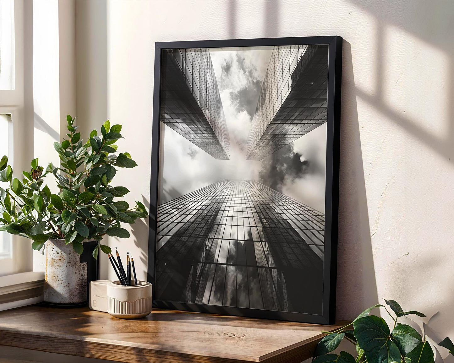 Urban Photography | Abstract Skyscraper Building Print | Minimal City Wall Art wall art print, black and white architectural poster, minimalist modern Scandinavian wall decor, Monohaus