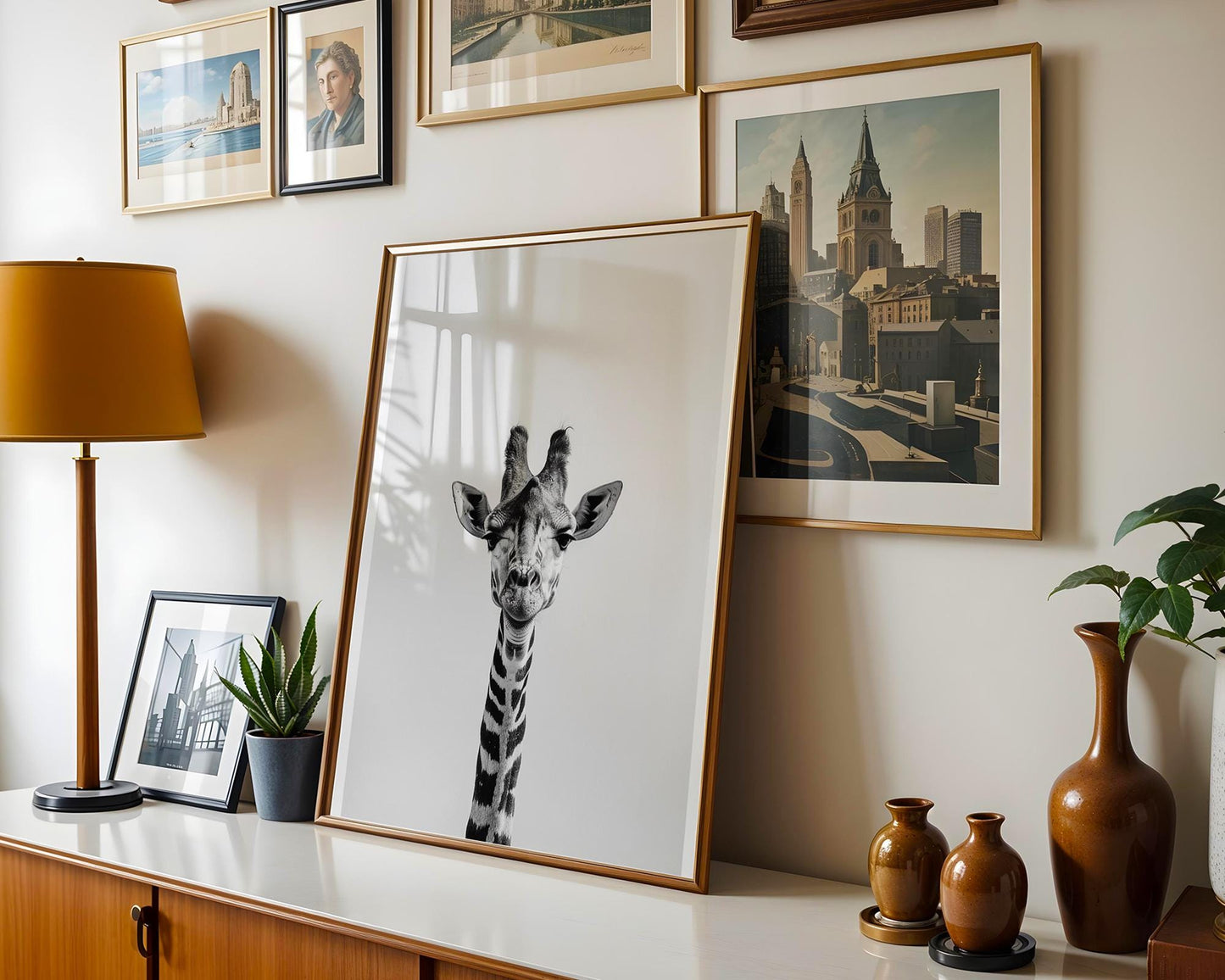 Wildlife Poster | Giraffe Portrait Print • Minimalist Black & White Safari Animal Wall Art wall art print, minimalist black and white poster, modern Scandinavian wall decor, Monohaus